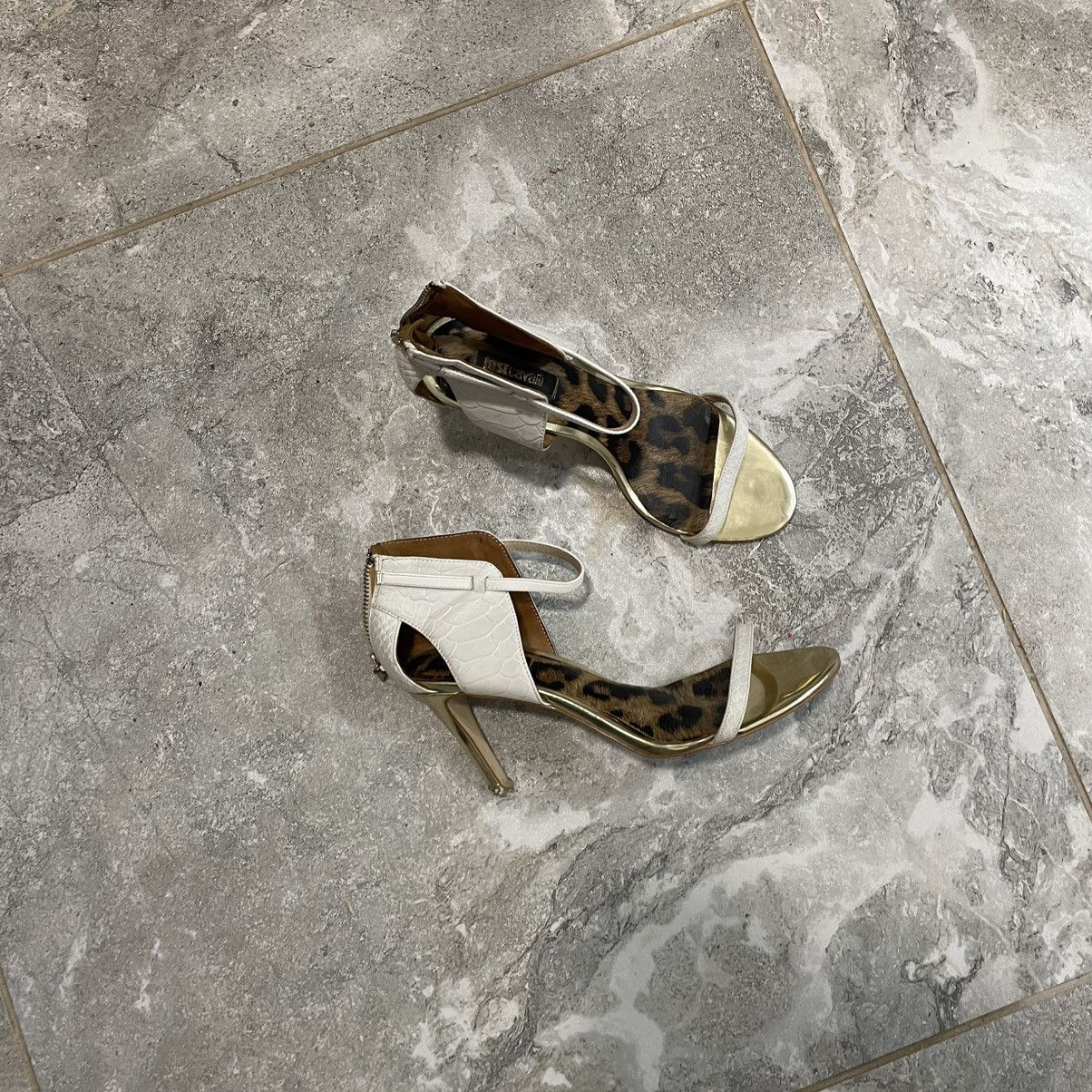 Just Cavalli 38 VINTAGE JUST CAVALLI 90s LEO HEELS shoes slip sandals zip Size US 8 / IT 38 - 1 Thumbnail