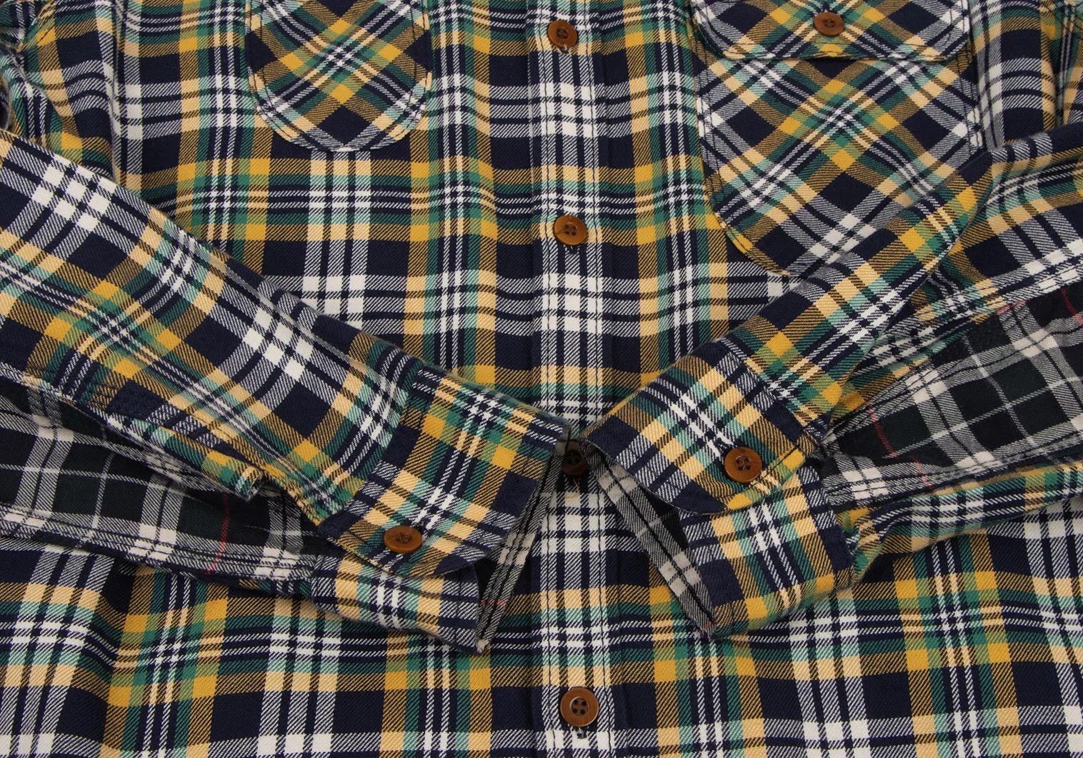Junya Watanabe Checkered Flannel Shirt in Yellow and Navy, Size XS Size US XS / EU 42 / 0 - 9 Thumbnail