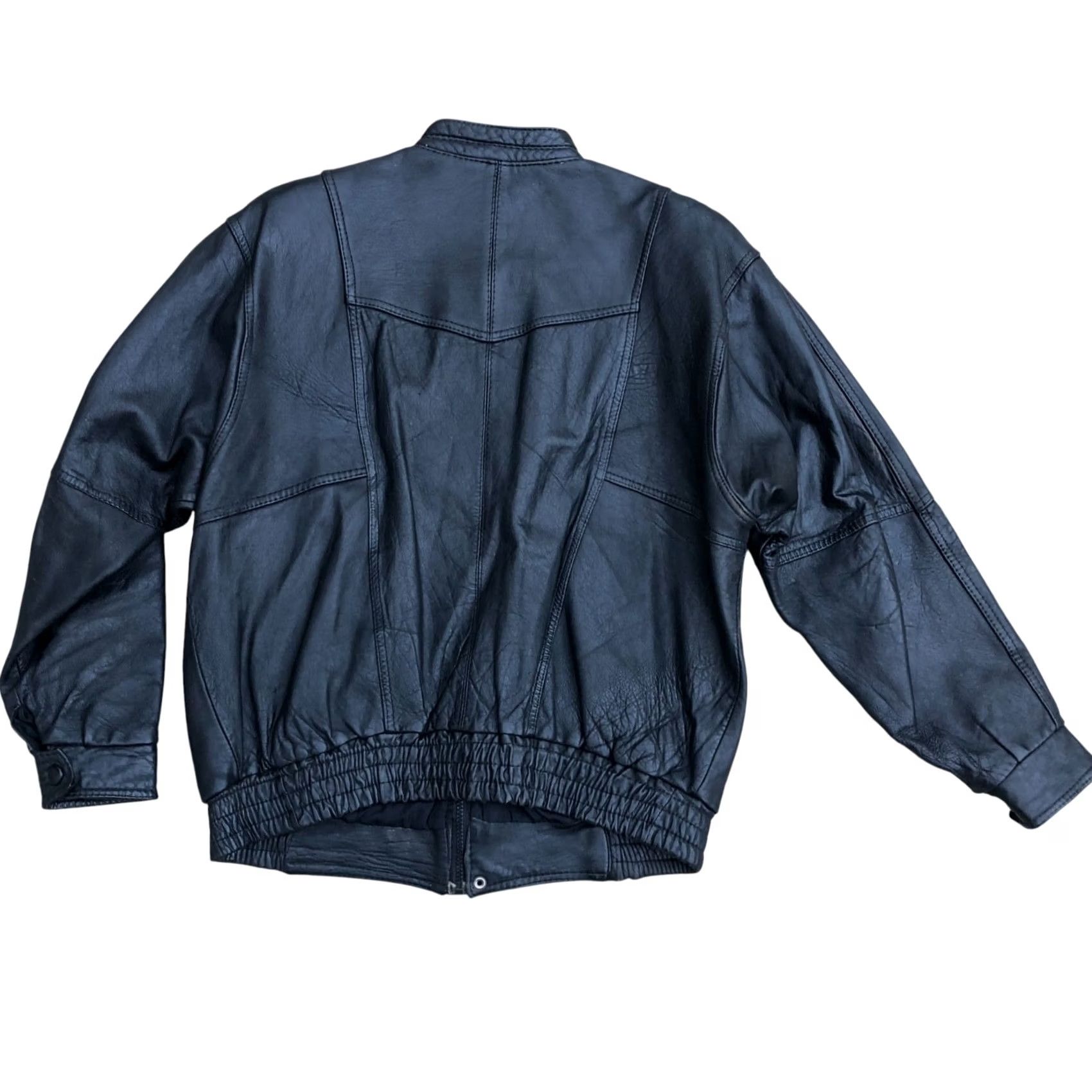 Vintage VINTAGE Cuero Legitimo Leather Jacket Men's 2XL Black Full Zip Bomber Moto Argentina Jacket Mens Leather Full Zip 2XL Black Cuero Legitimo Size US XXL / EU 58 / 5 - 2 Thumbnail