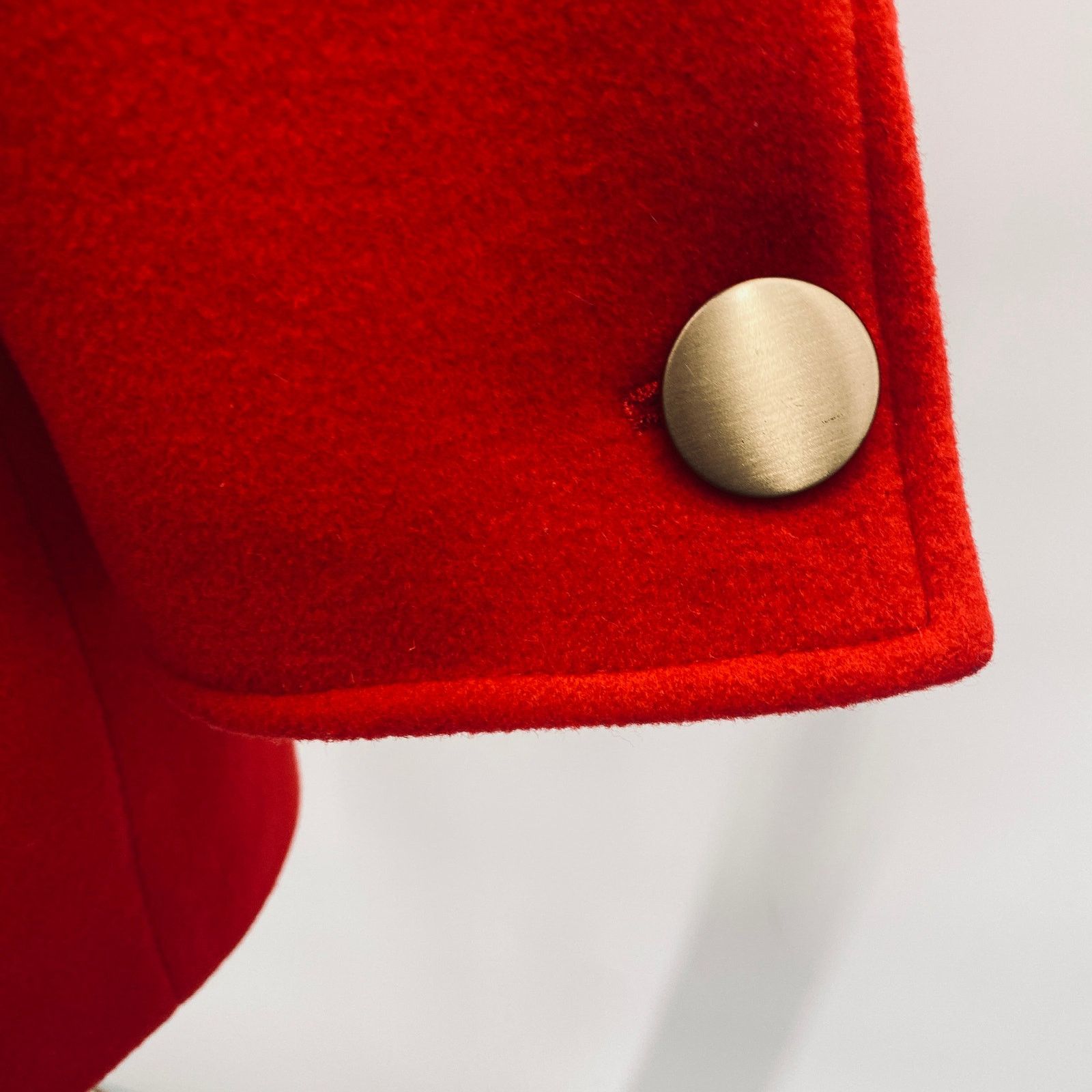 Escada Vintage 80s Escada Wool Blazer Coat Oversize Gold Button Red Size L / US 10 / IT 46 - 6 Thumbnail