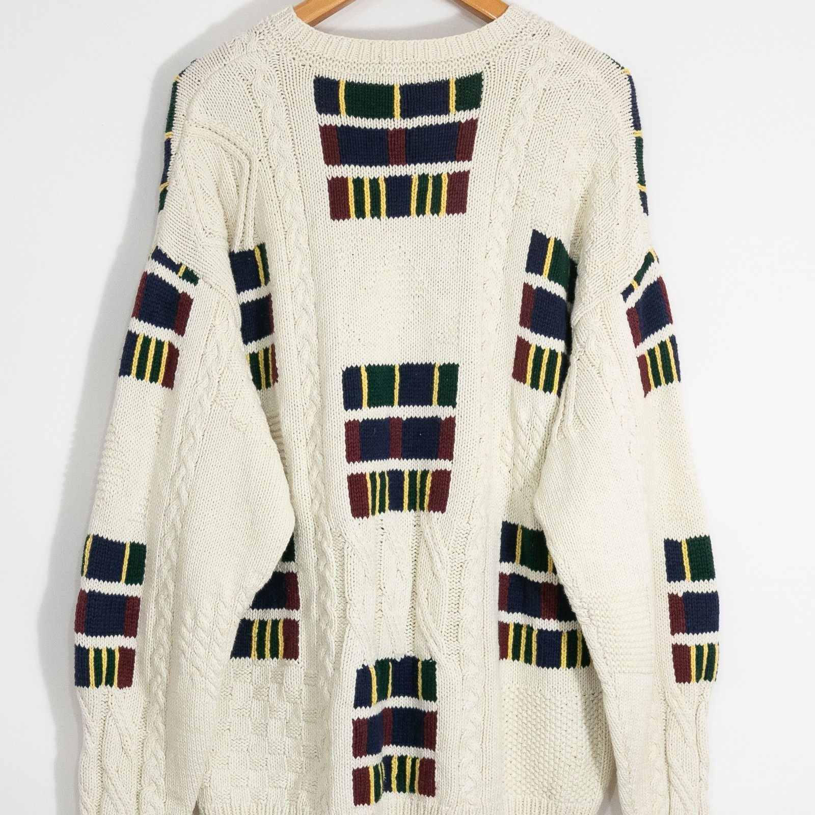Nautica Vintage 90s Nautica Cotton Knit Cable Knit Sweater Mens XL Size US XL / EU 56 / 4 - 7 Thumbnail