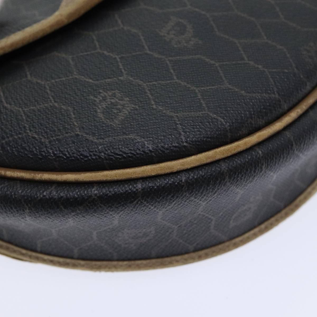 Dior DIOR Honeycomb Canvas Shoulder Bag Leather Black Gold Size ONE SIZE - 15 Thumbnail