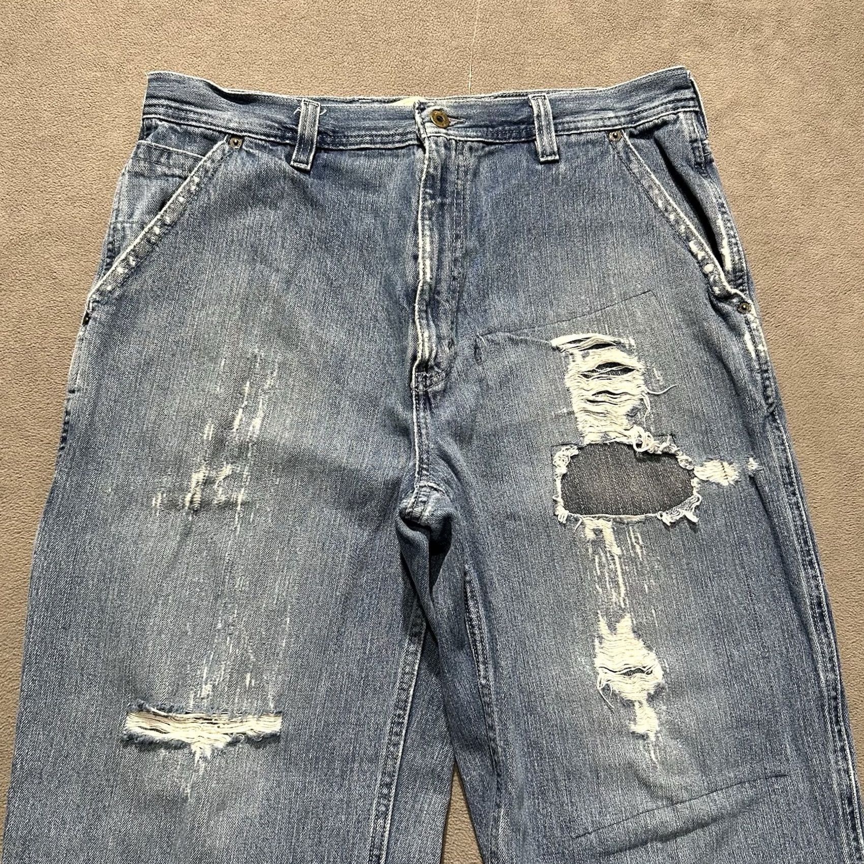 Vintage VINTAGE Urban Pipeline Jeans Mens 36x34 Blue Denim Carpenter Baggy Loose Grunge Y2K FAIR Size US 36 / EU 52 - 3 Thumbnail