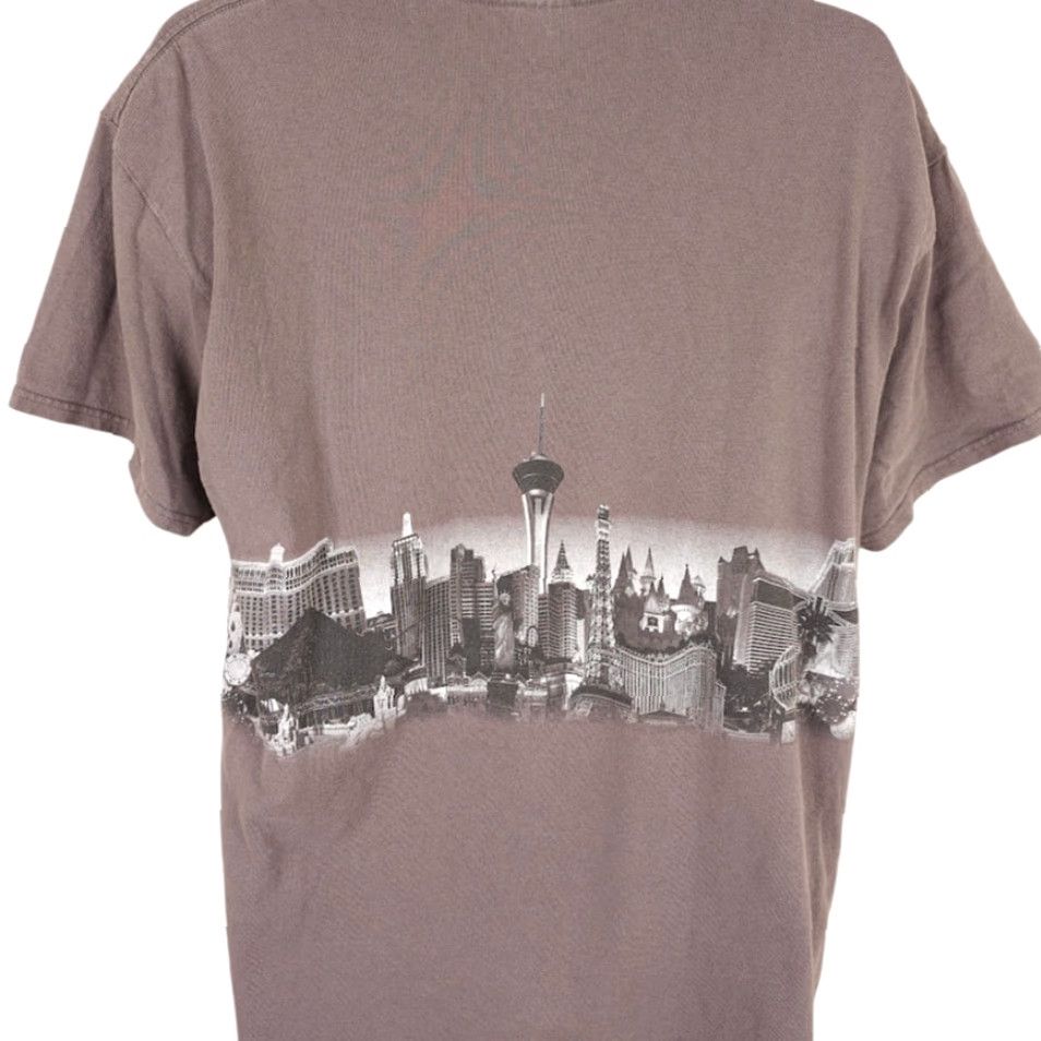 Delta Delta Las Vegas Skyline T Shirt Mens XL Brown Wraparound Print Destination Travel Size US XL / EU 56 / 4 - 4 Thumbnail