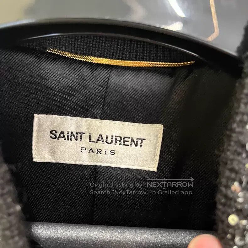 Saint Laurent Paris Saint Laurent Paris Starry Velvet Stud Baseball Jacket i Size XS / US 0-2 / IT 36-38 - 5 Thumbnail