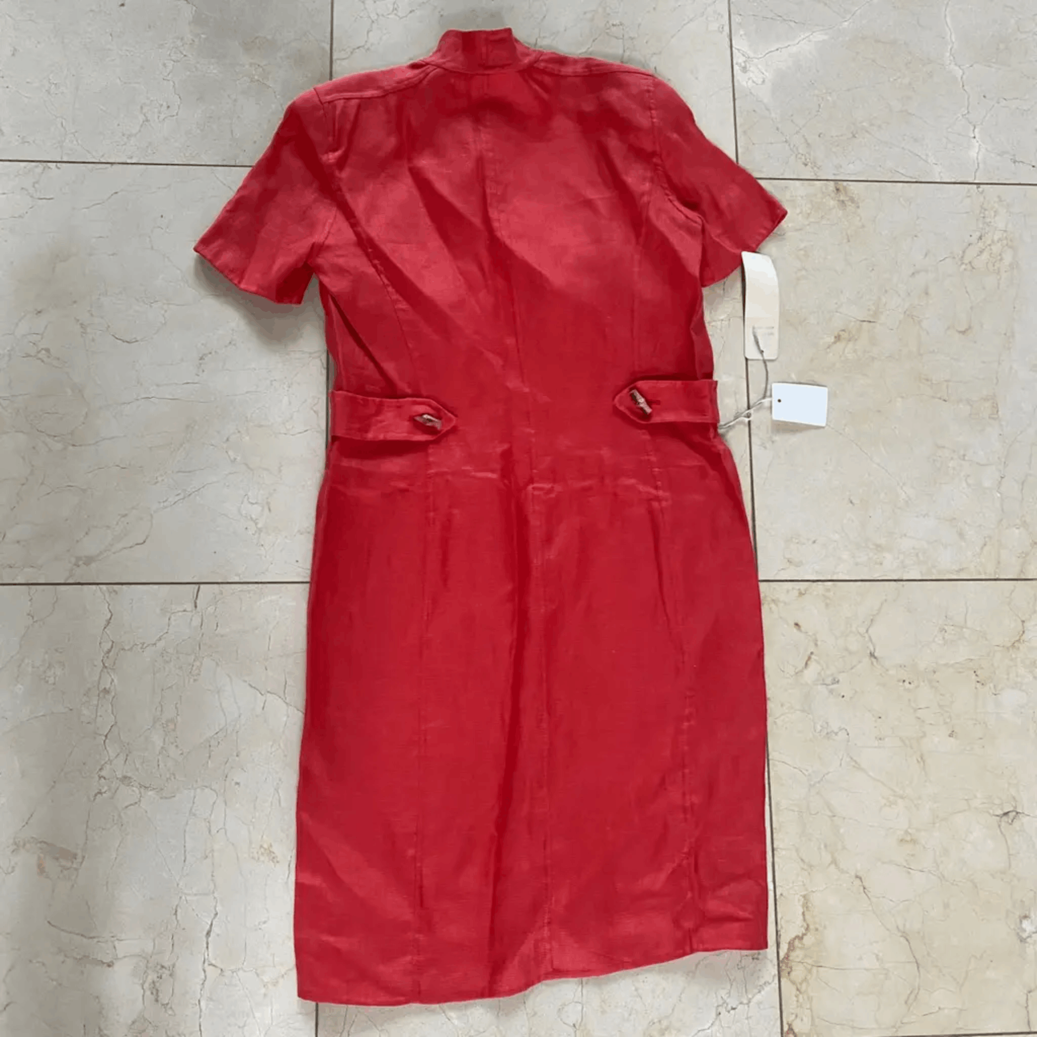 Oscar De La Renta Oscar De La Renta Red Linen Dress – Made in Italy – Size 8 Size M / US 6-8 / IT 42-44 - 1 Thumbnail
