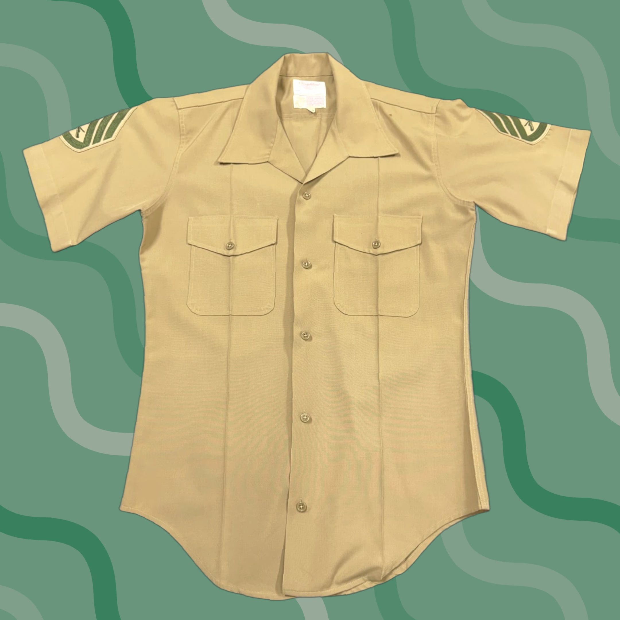 Vintage VINTAGE Creighton Shirt Mens Small Beige USMC Staff Sgt Short Sleeve Uniform Size US S / EU 44-46 / 1 - 1 Thumbnail