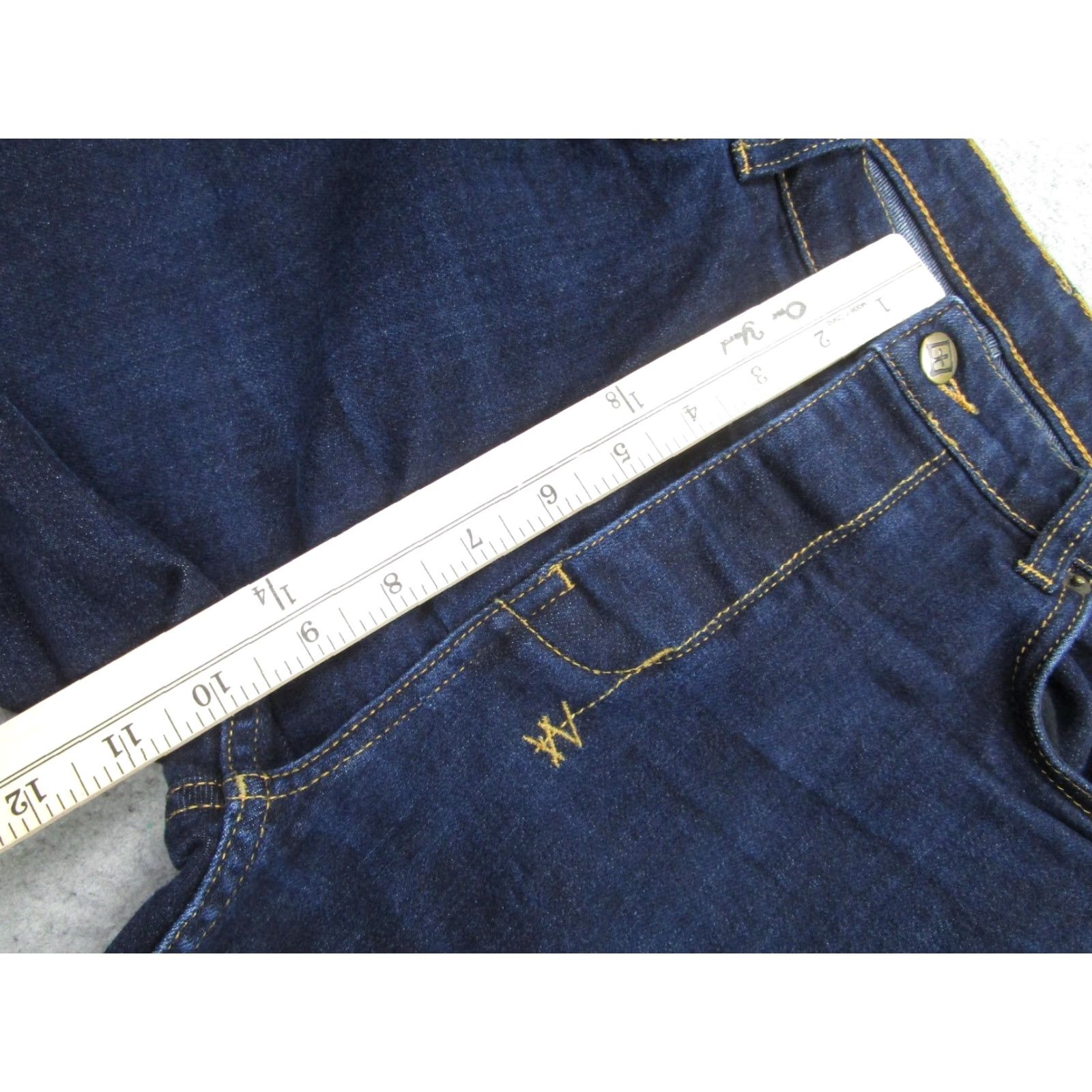 Ksubi Ksubi Jeans Mens 34 Dark Wash Slim Tapered Stretch Denim Button Fly Raw Hem Distressed Logo Mens Size US 34 / EU 50 - 6 Thumbnail