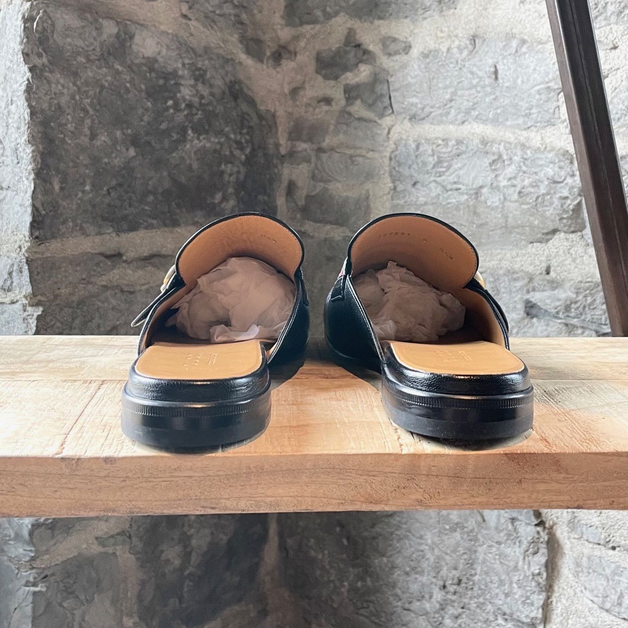 Gucci Gucci Black Leather Marmont GG Web Slippers Loafers Size US 9 / EU 42 - 5 Thumbnail