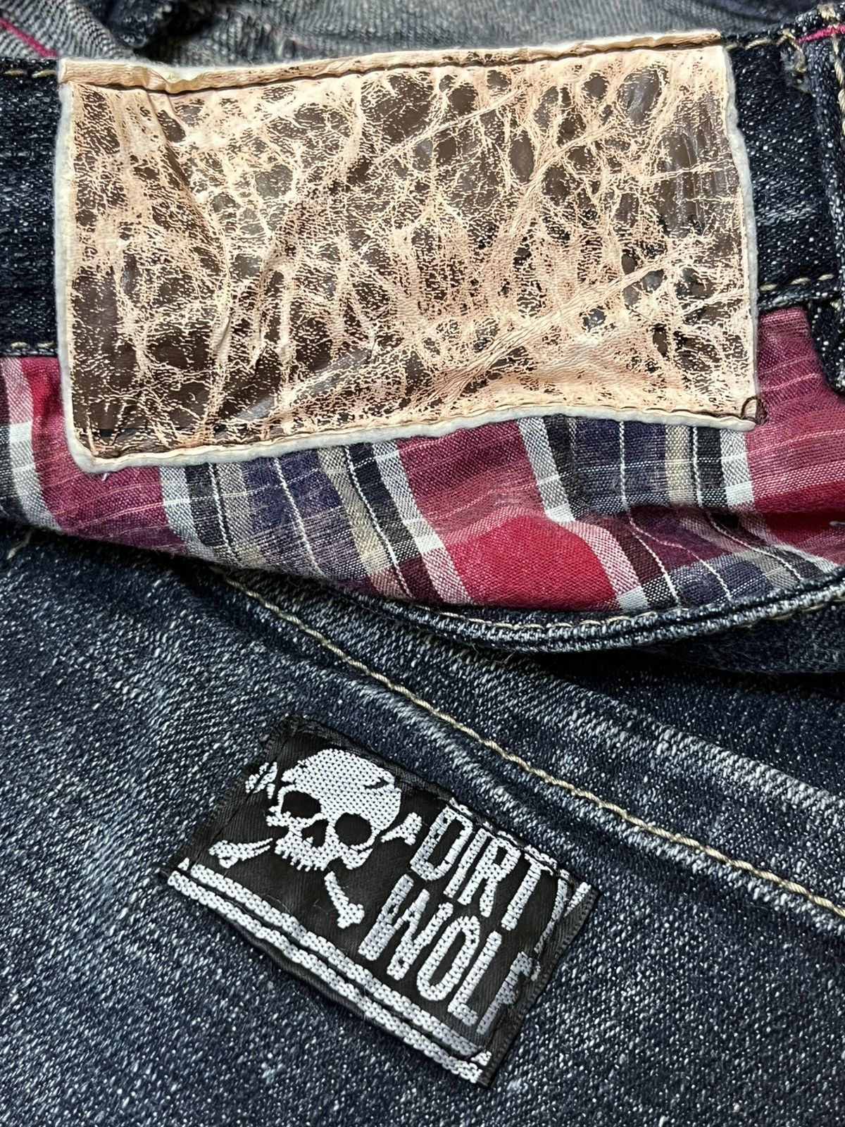 Japanese Brand SICK🔥JAPANESE BRAND DIRTY WOLF DOUBLE WAIST JEANS/DENIM Size US 31 - 18 Thumbnail