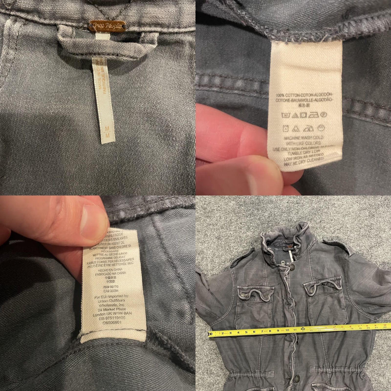 Free People Free People Jacket Womens M Gray Army Military Size M / US 6-8 / IT 42-44 - 8 Thumbnail