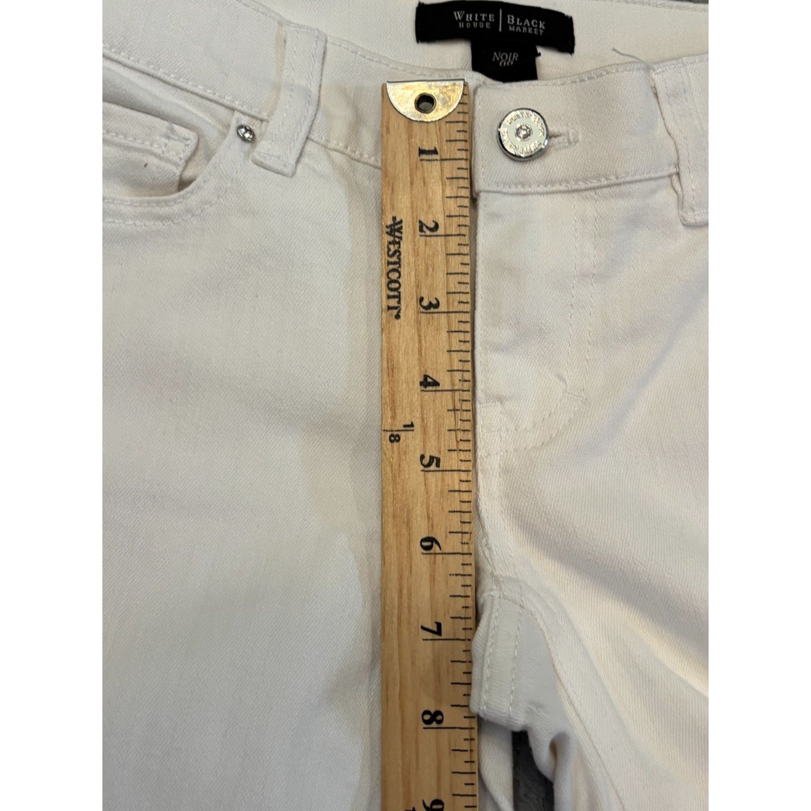 White House Black Market White House Black Market Jeans Womens 00 Ivory White Denim Ankle Zip Casual Size 24" / US 00 / IT 34 - 4 Thumbnail