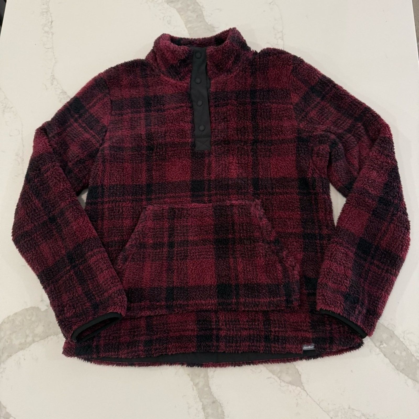 Eddie Bauer Eddie Bauer Fleece Henley Snap Pullover Sweater Womens Large Size L / US 10 / IT 46 - 1 Thumbnail