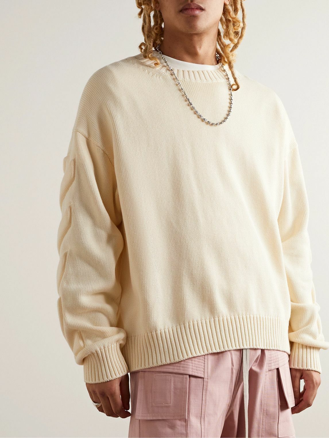 Off-White o1y0325 Crewneck Sweater in Ivory Size US S / EU 44-46 / 1 - 3 Thumbnail