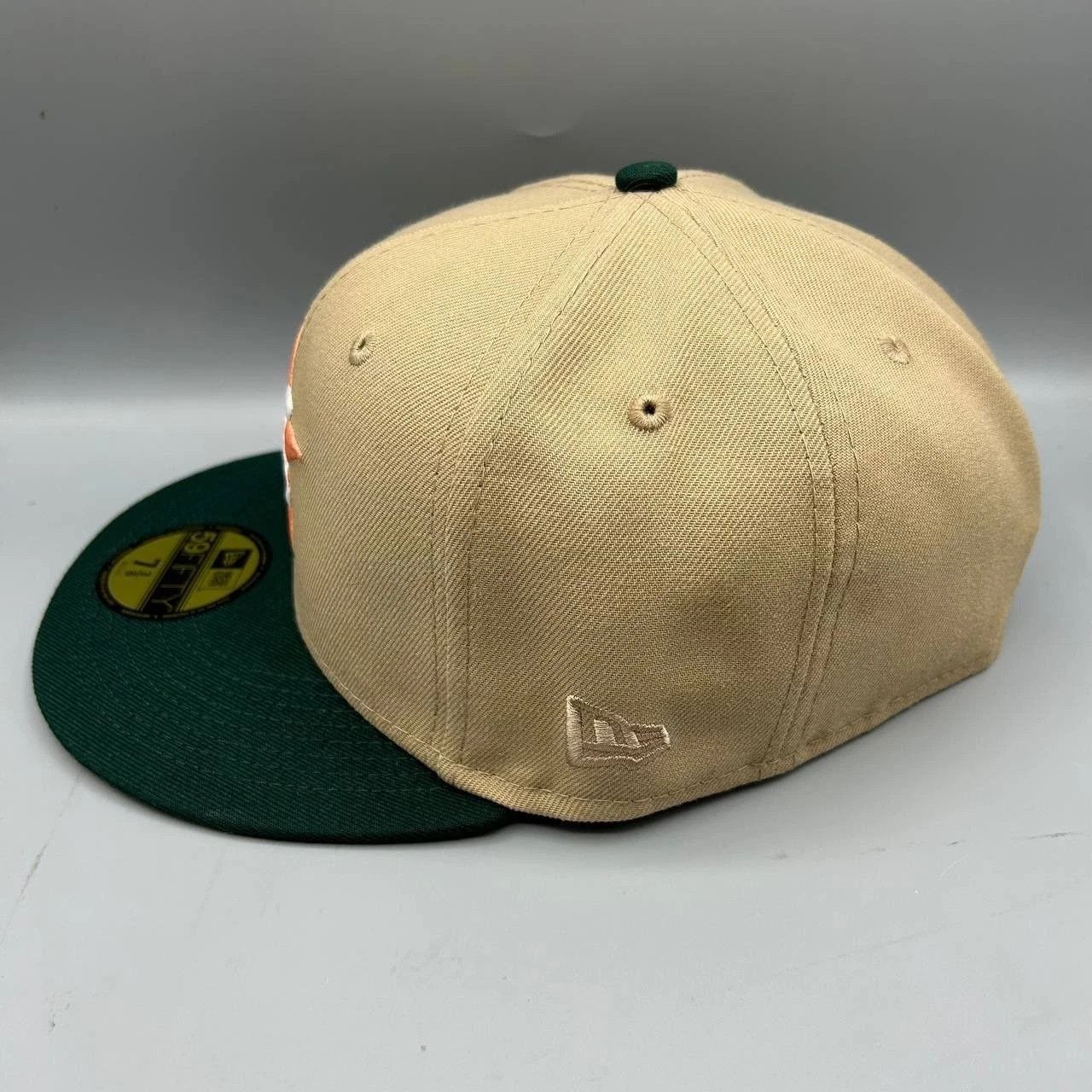 New Era Houston Astros Hat Men 7 3/8 Beige Green MLB Fitted Cap New Size ONE SIZE - 6 Thumbnail