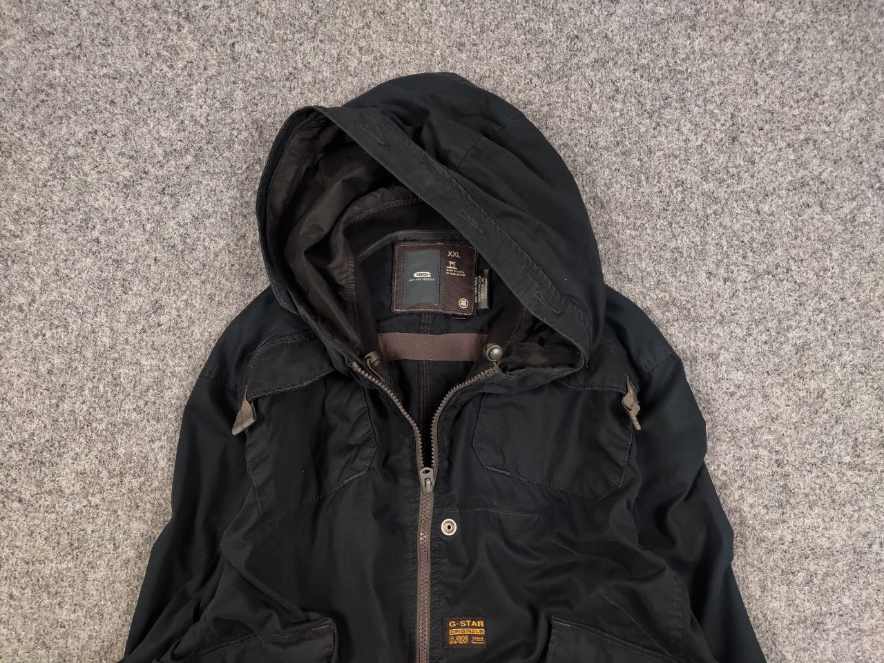 G-Star × Vintage Vintage 90's G Star Raw Military Zip Pocket Black Jacket Size US XL / EU 56 / 4 - 2 Thumbnail