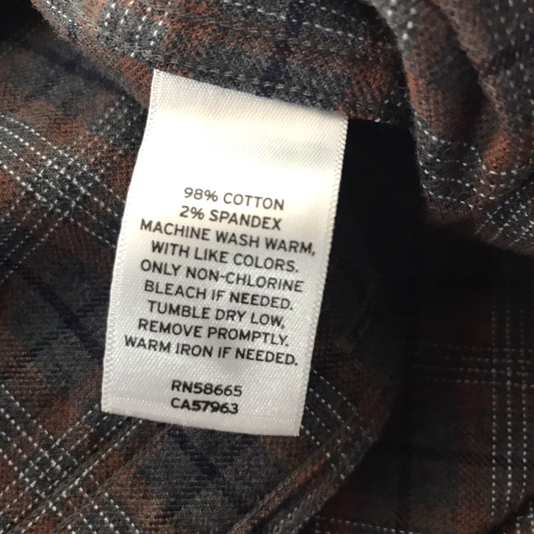 Nordstrom Nordstrom Mens Plaid Button-Up Dress Shirt 2XLT Gray Orange Blue White Casual Business Workwear Size 48R - 6 Thumbnail
