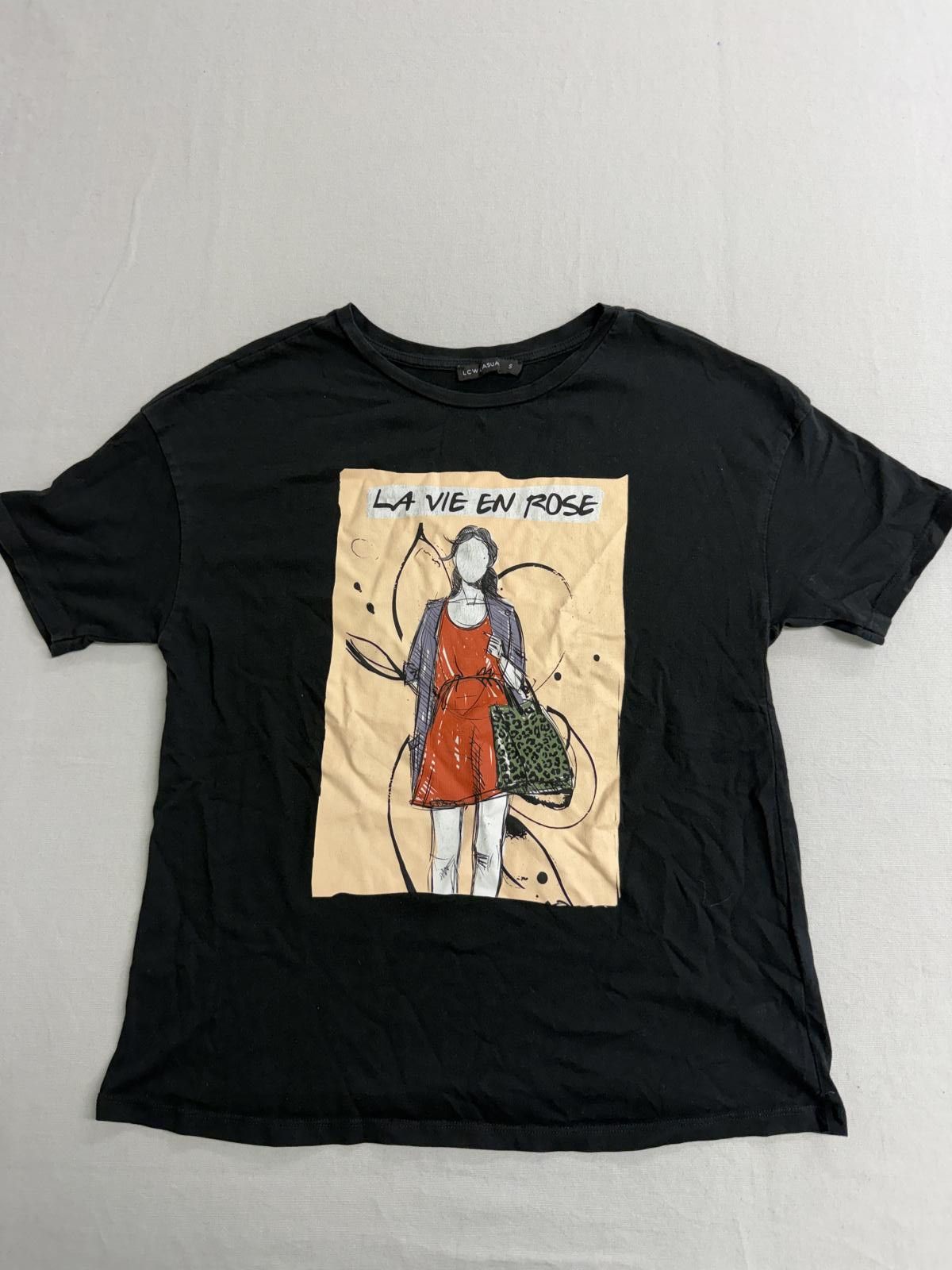 Other La Vie En Rose T-shirt - Deconstructed Art Women Tee - S Size S / US 4 / IT 40 - 1 Thumbnail
