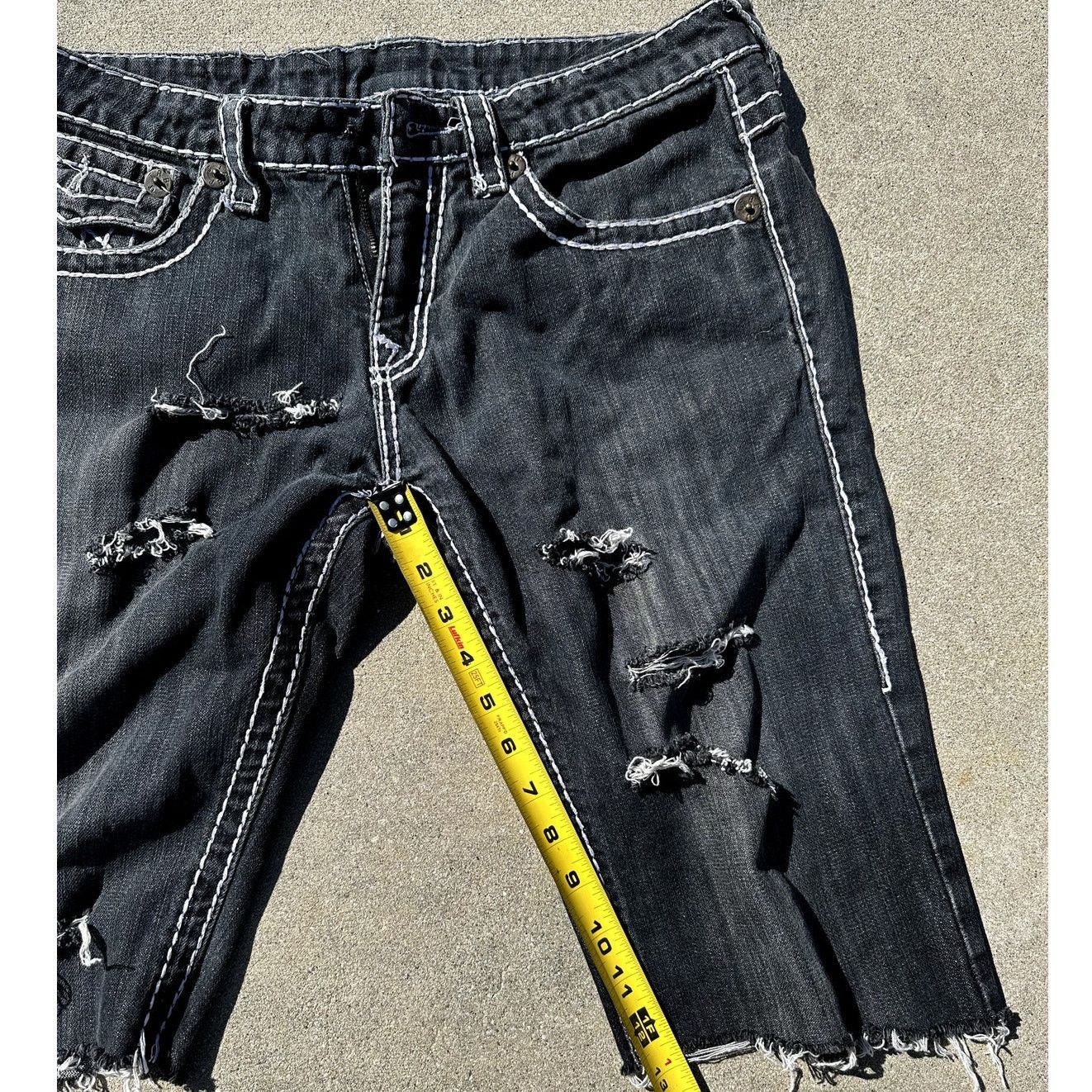True Religion True Religion Billy Super T Jean Denim Cut Distress Shorts Size US 32 / EU 48 - 6 Thumbnail
