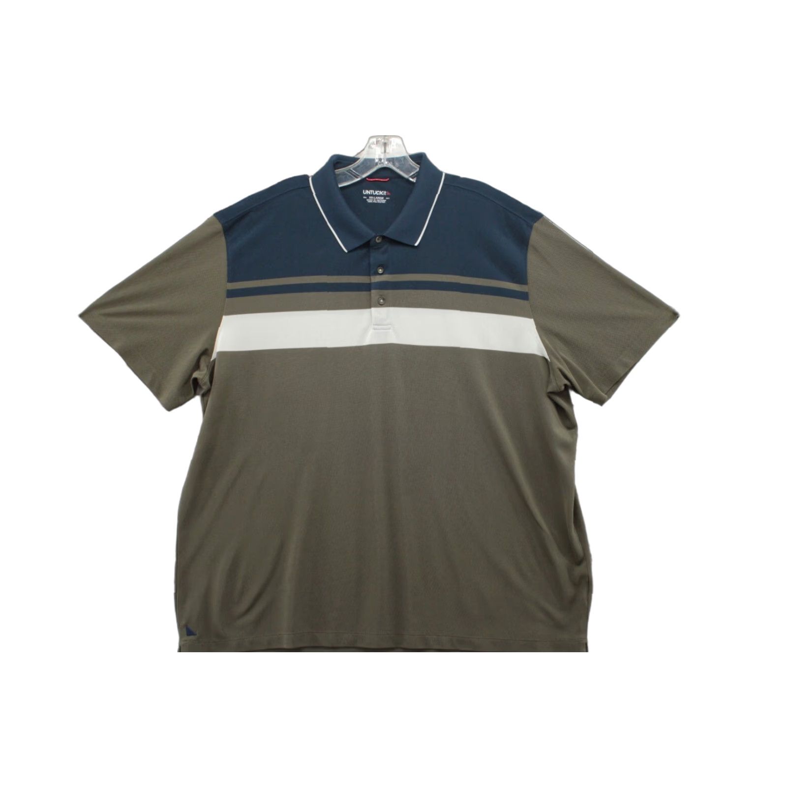 UNTUCKit UNTUCKit Performance Shirt Mens 2XL Collared Polo Green Striped Short Sleeve Golf Stylish Size US XXL / EU 58 / 5 - 1 Thumbnail