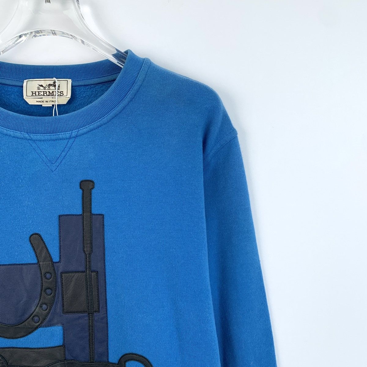 Hermes Hermes Mechanical Pattern Leather Splicing Sweatshirt K26WX Size US M / EU 48-50 / 2 - 3 Thumbnail