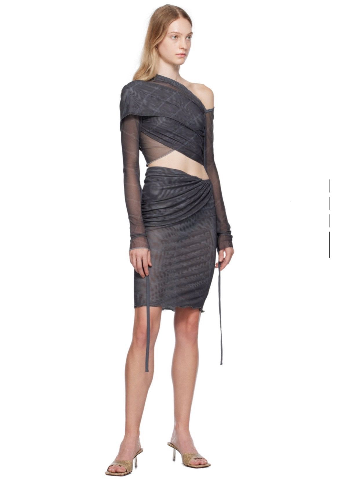 Jade Cropper Gray Wrap Long-Sleeve T-shirt
