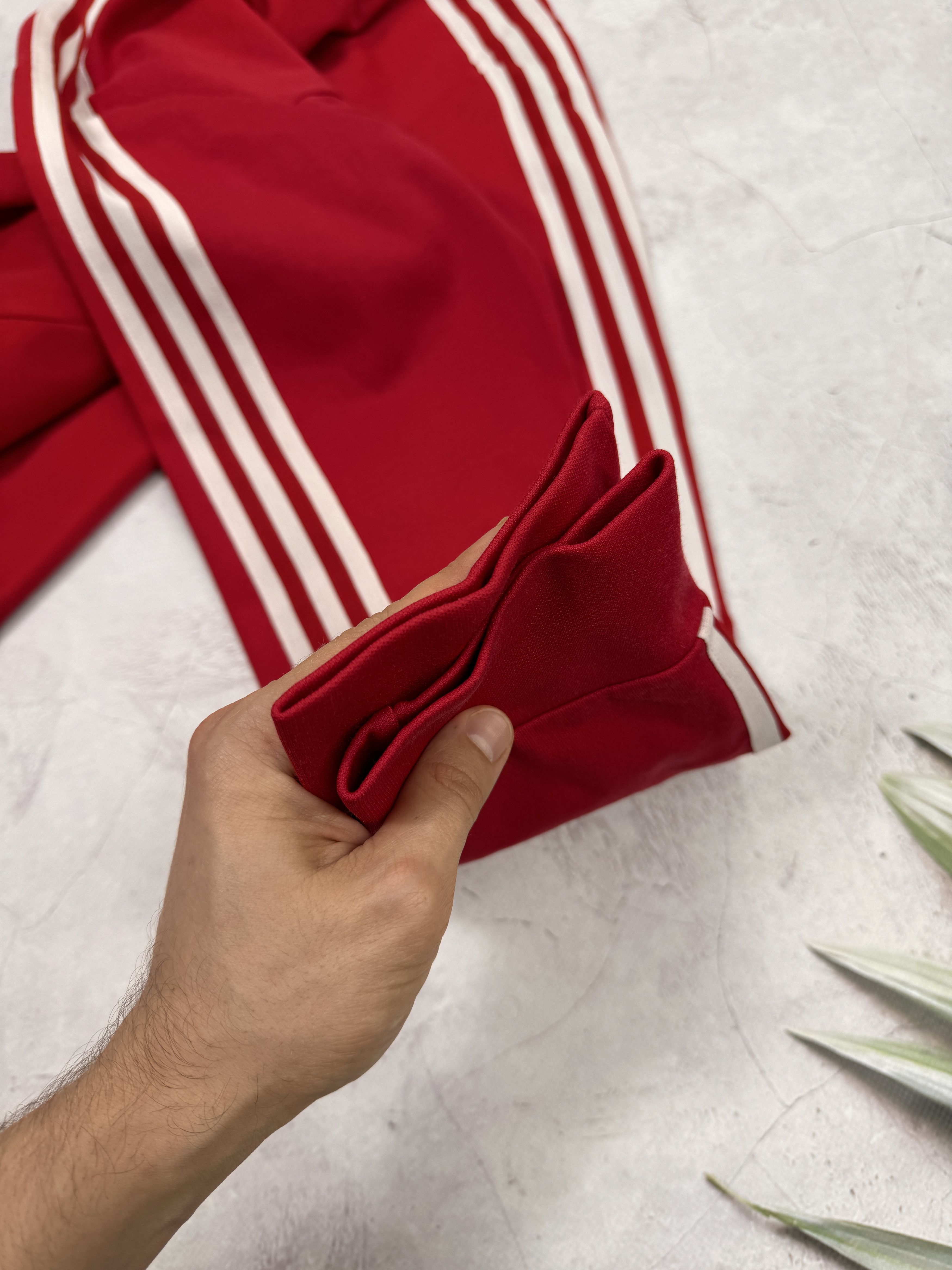 Adidas 80s Adidas Track Jacket HONG KONG Red Color & White Stripes Size US M / EU 48-50 / 2 - 14 Thumbnail