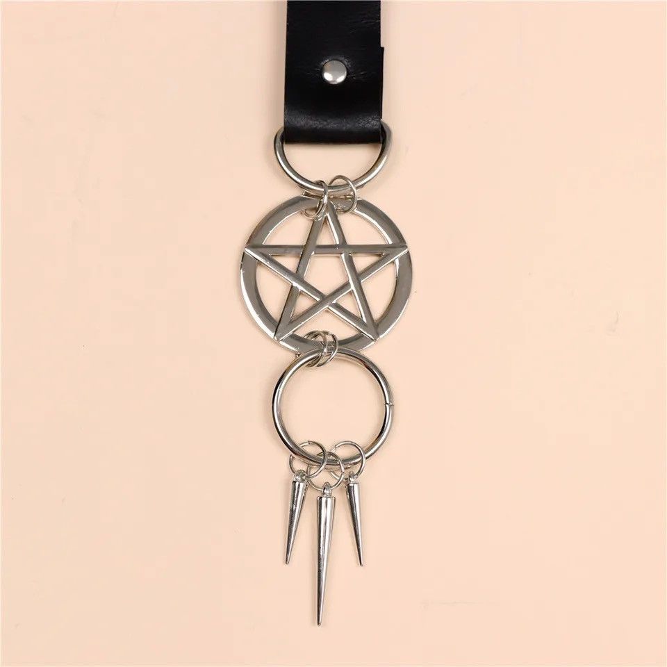 Other Punk PU Leather Metal Chain Keychain Size ONE SIZE - 4 Thumbnail