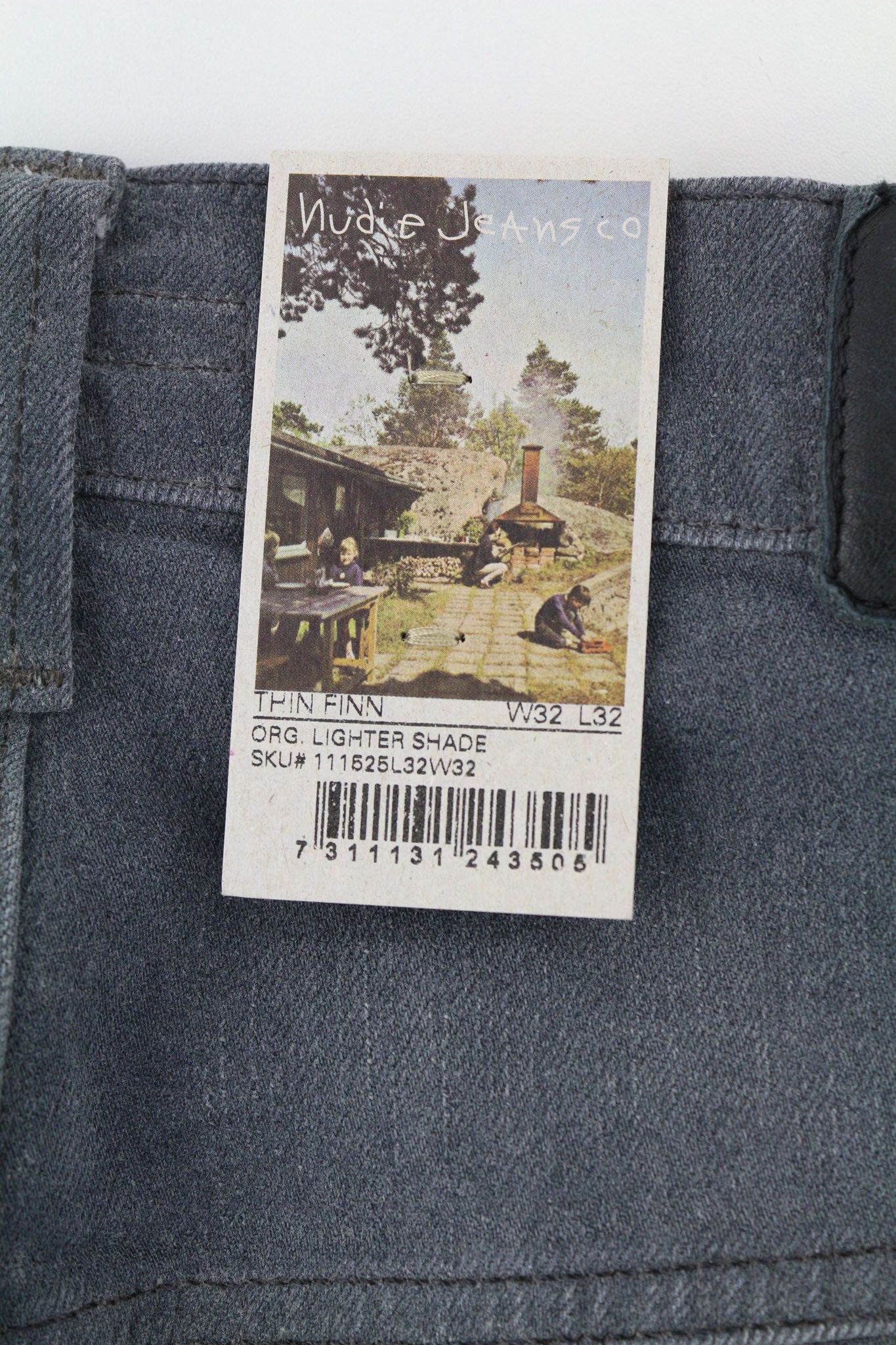 Nudie Jeans THIN FINN W32/L32 Slim Grey Cotton Washed Jeans 80647 Size US 32 / EU 48 - 6 Thumbnail