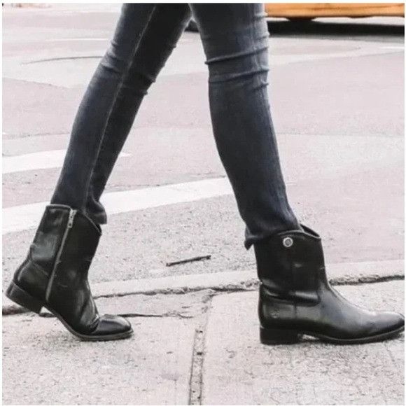 Frye Frye Melissa Button Short Boots Black Leather | Grailed