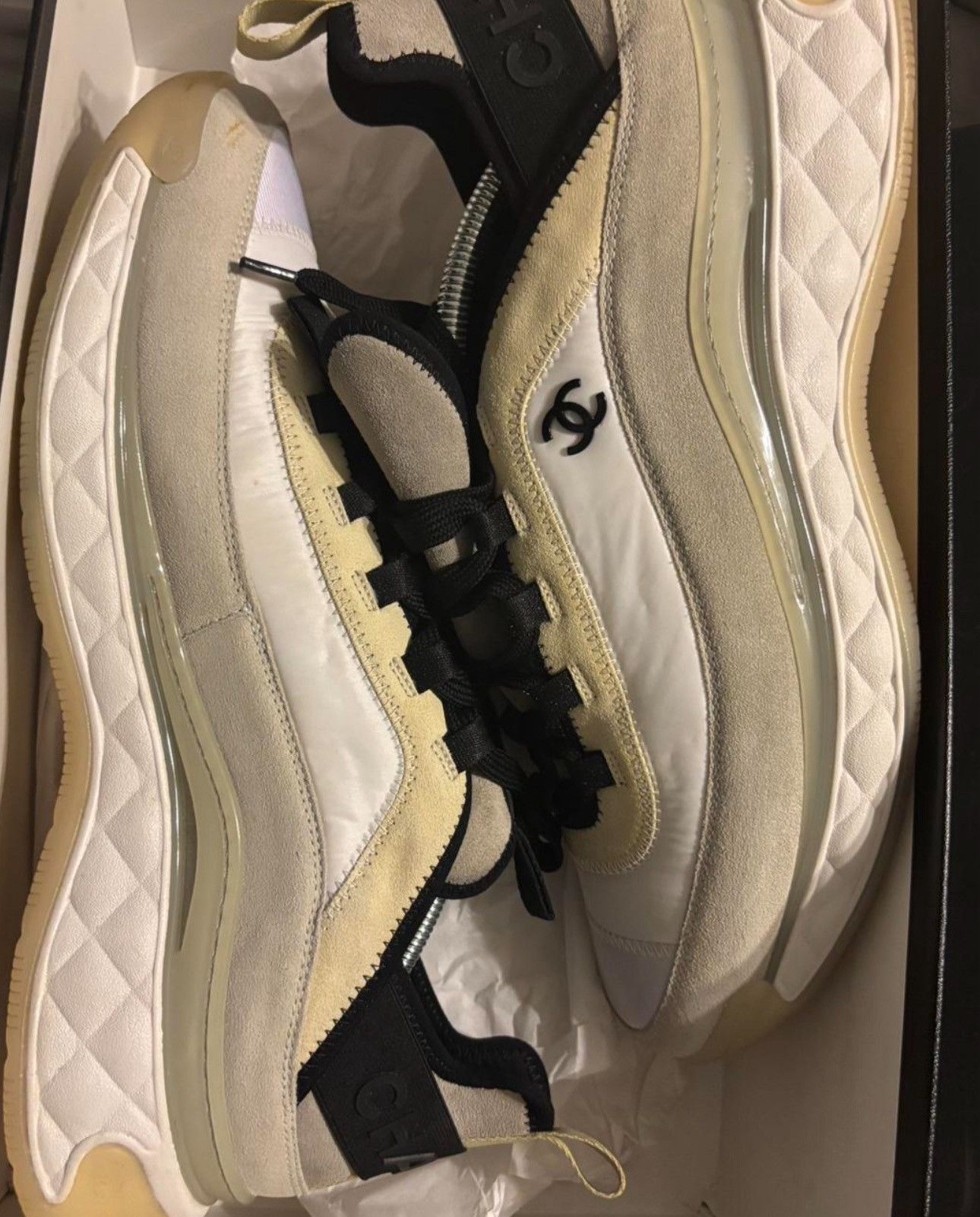 Chanel LAST PRICE DROP: Chanel calfskin suede nylon trainers Size US 13 / EU 46 - 1 Thumbnail