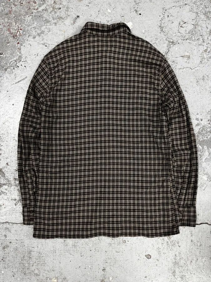 Armani 1990s Armani Checkered Khaki Green Shirt Size US S / EU 44-46 / 1 - 4 Thumbnail