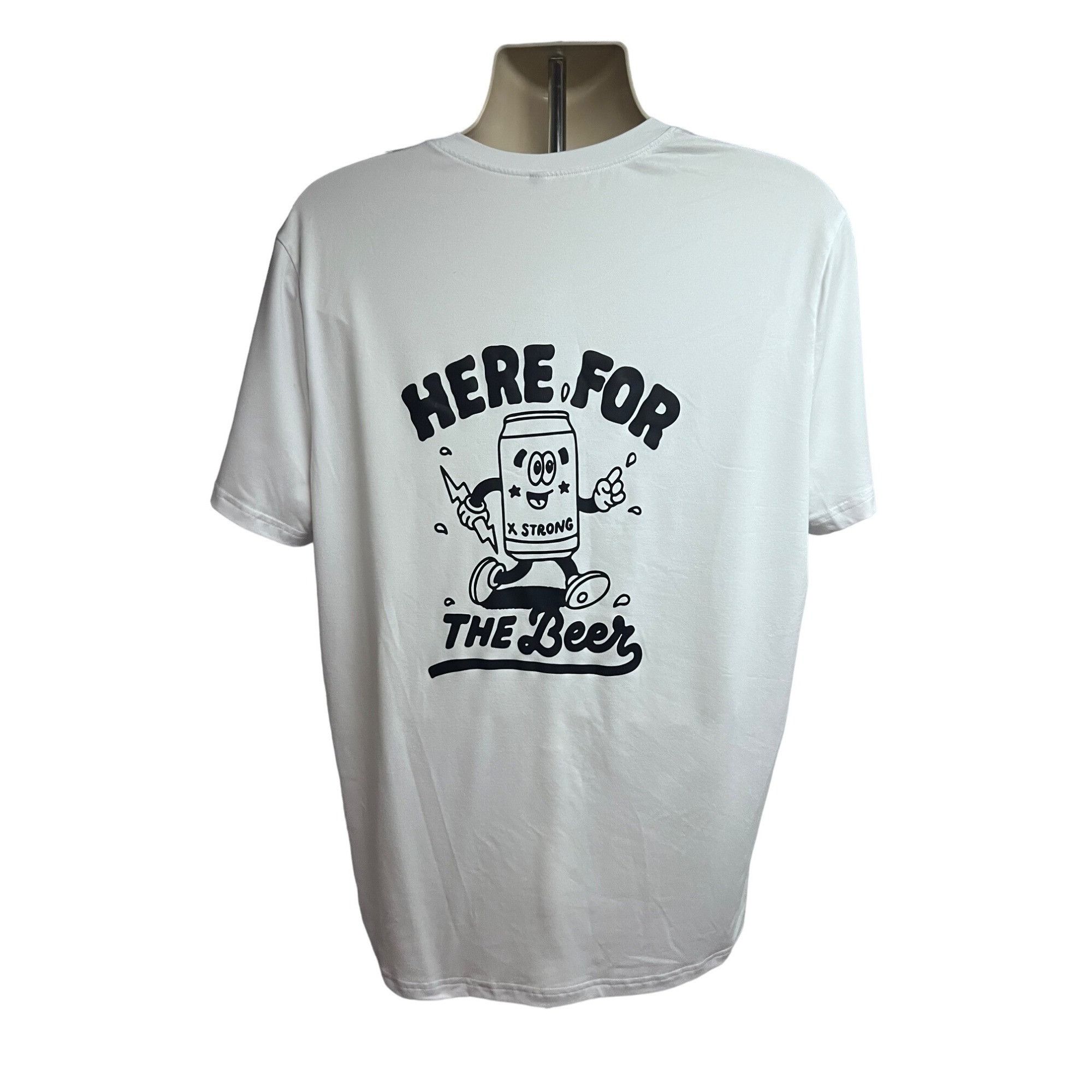Other Mens White Double Graphic Novelty Funny T-Shirt XL Stretch R Size US XL / EU 56 / 4 - 1 Thumbnail