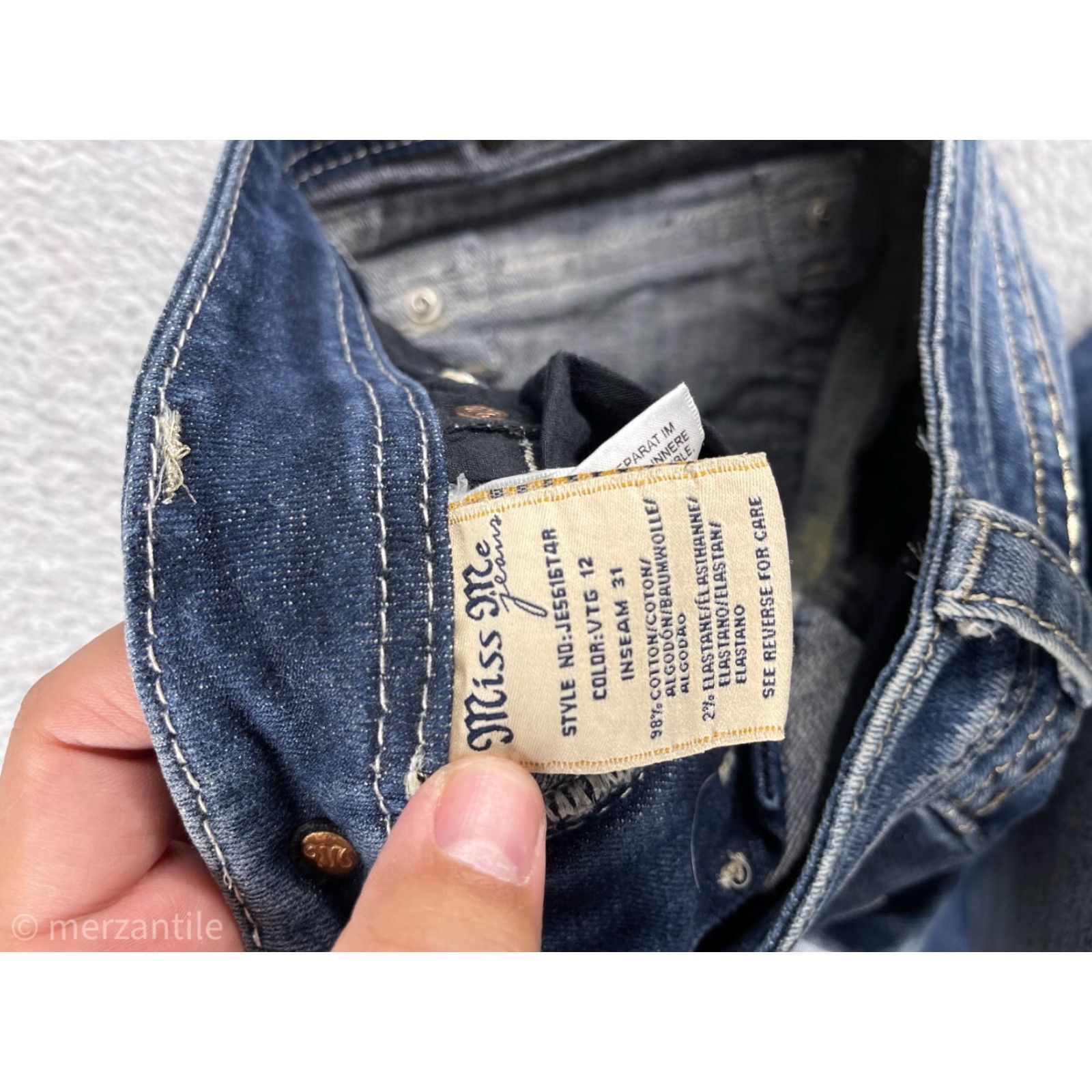Miss Me Miss Me Jeans Women 26 Blue Denim Straight Leg Embellished Bling JE5616T4R Size 26" / US 2 / IT 38 - 5 Thumbnail