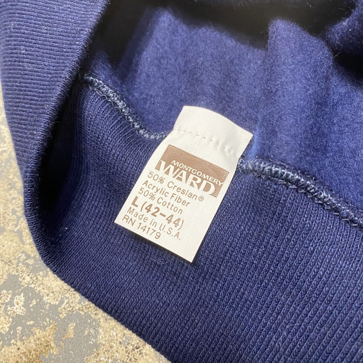 Japanese Brand × Original Montgomery × Vintage Vintage Montgomery Ward Blank Navy Gusset Hoodie Sweat 70s Size US L / EU 52-54 / 3 - 5 Thumbnail