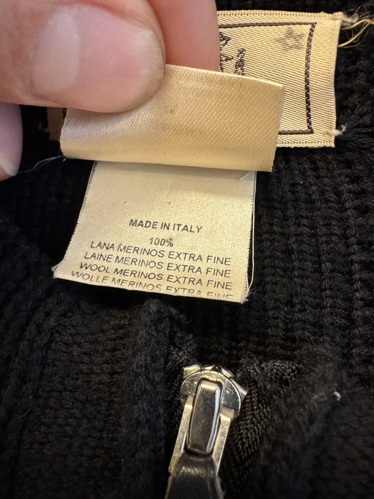 Hermes Hermes virgin wool full zip knit with leather pull tab Size US M / EU 48-50 / 2 - 7 Thumbnail