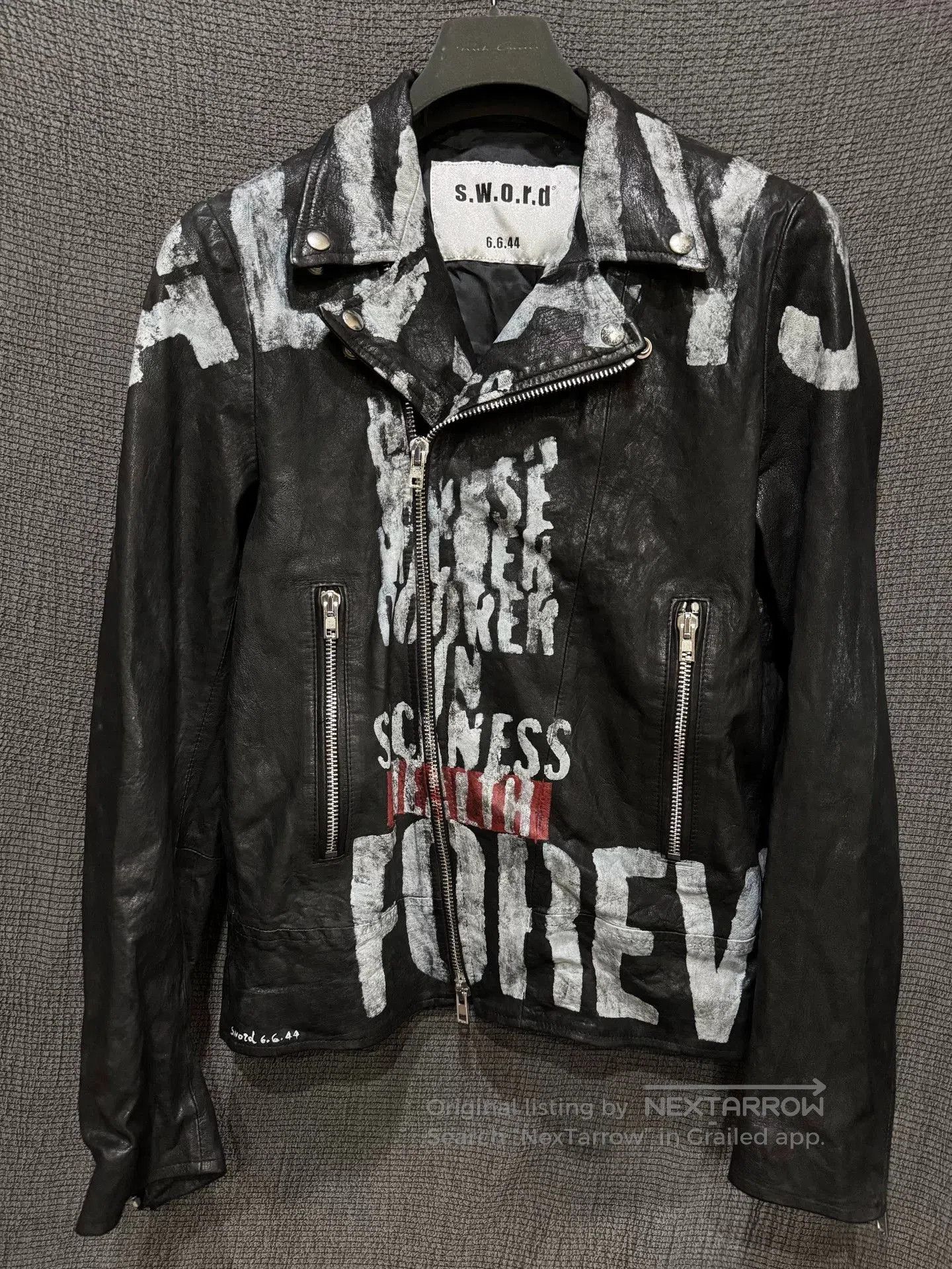 Japanese Brand Italian Rock Graphic Leather Jacket. Size US M / EU 48-50 / 2 - 1 Thumbnail