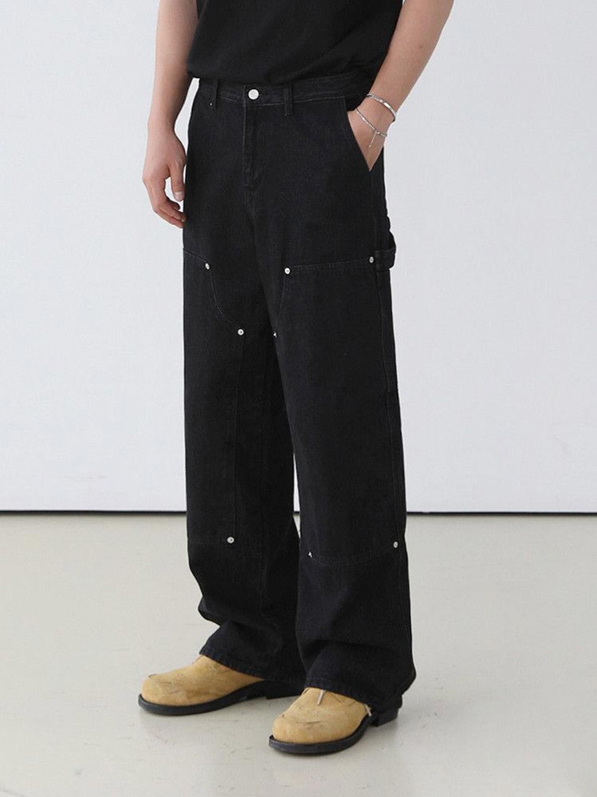 Jean Baggy Black Flared Denim Jeans Size US 33 - 1 Thumbnail
