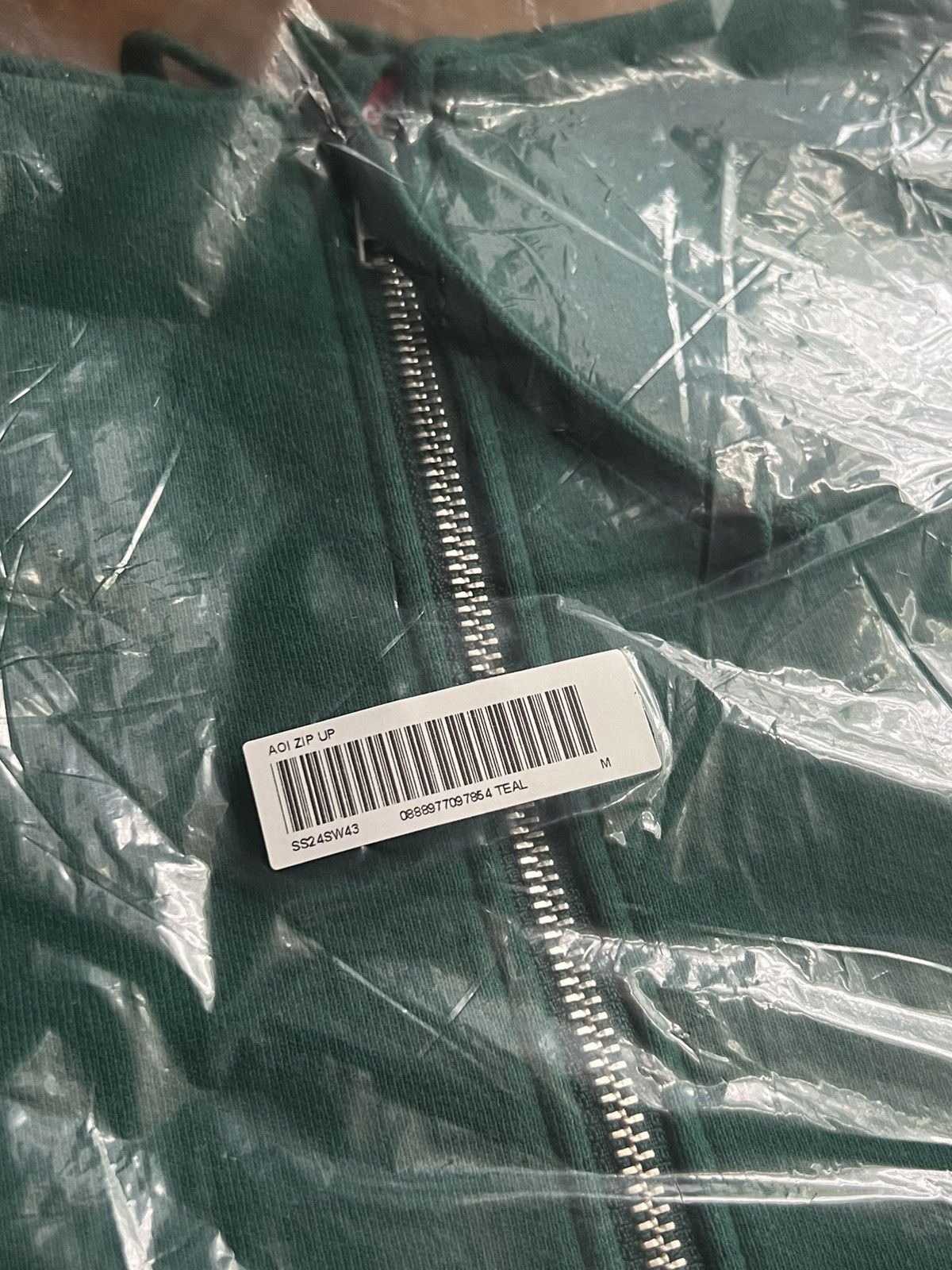 Supreme Supreme AOI Zip Up Teal Green Hooded Sweatshirt SS24 | Grailed