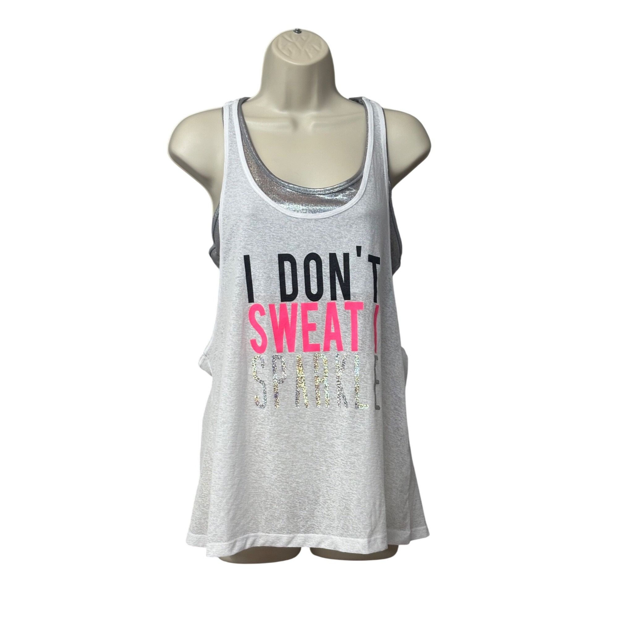 Other Material Girl Active Juniors' Layered-look Graphic Tank Top, Size L / US 10 / IT 46 - 11 Thumbnail