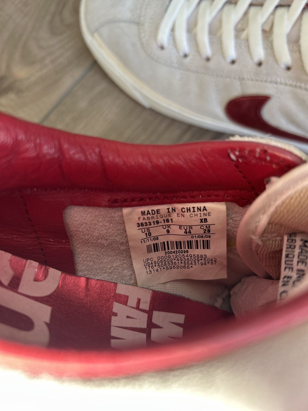 Nike × Supreme Nike Supreme Bruin Low Red 2009 Size US 10 / EU 43 - 4 Thumbnail