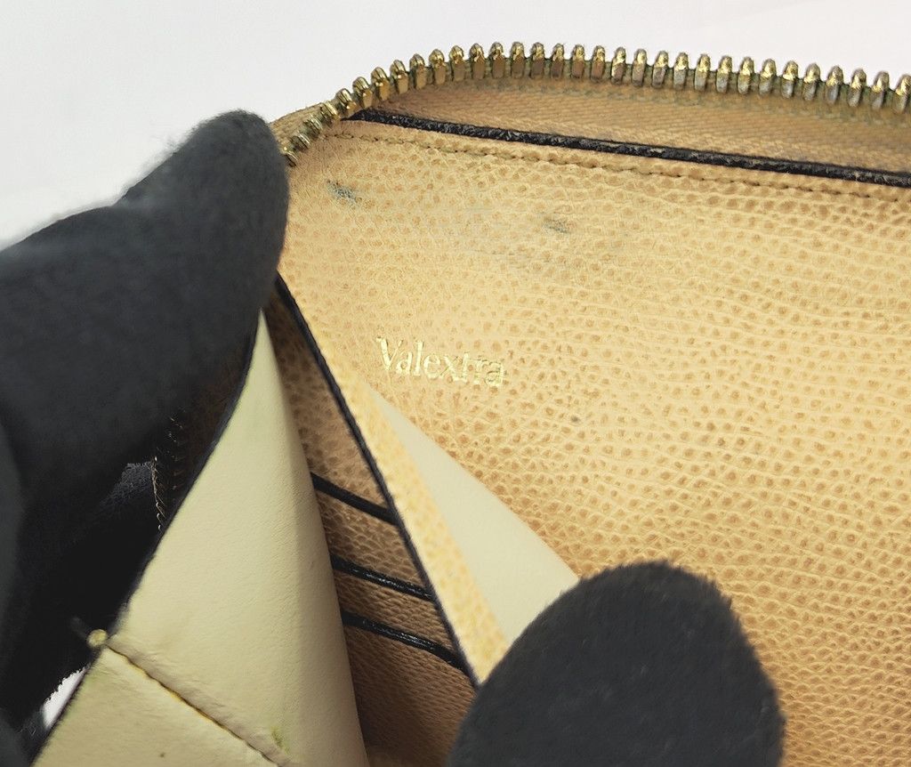 Valextra VALEXTRA full leather brown pebble round zipper wallet Size ONE SIZE - 2 Thumbnail