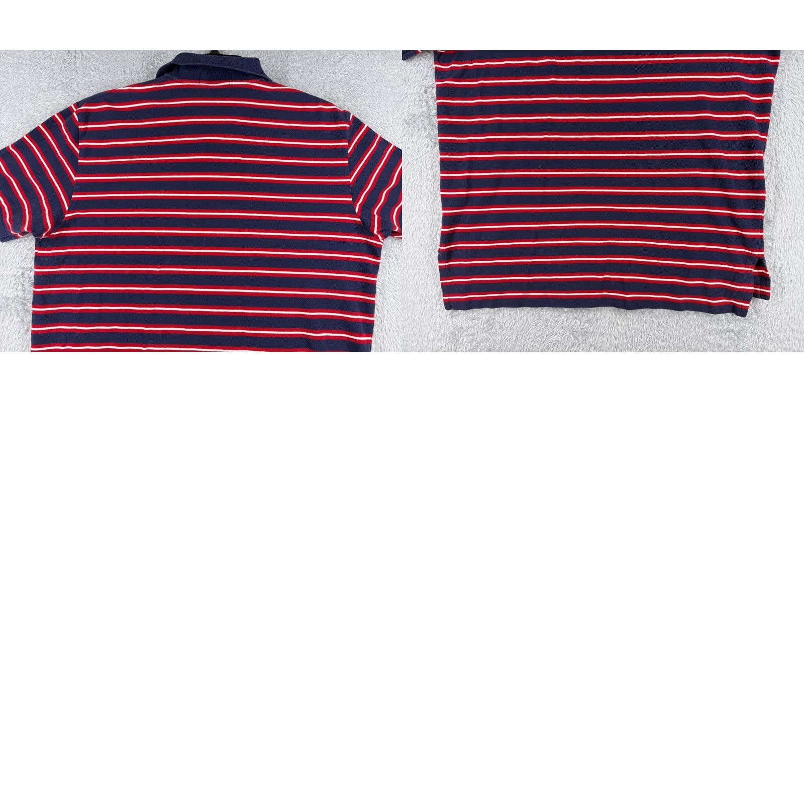 Ralph Lauren VINTAGE Ralph Lauren Polo Shirt Mens Large Red Blue Stripe 100% Cotton Knit Shirt Polo Closed-Ended? Size US L / EU 52-54 / 3 - 9 Thumbnail