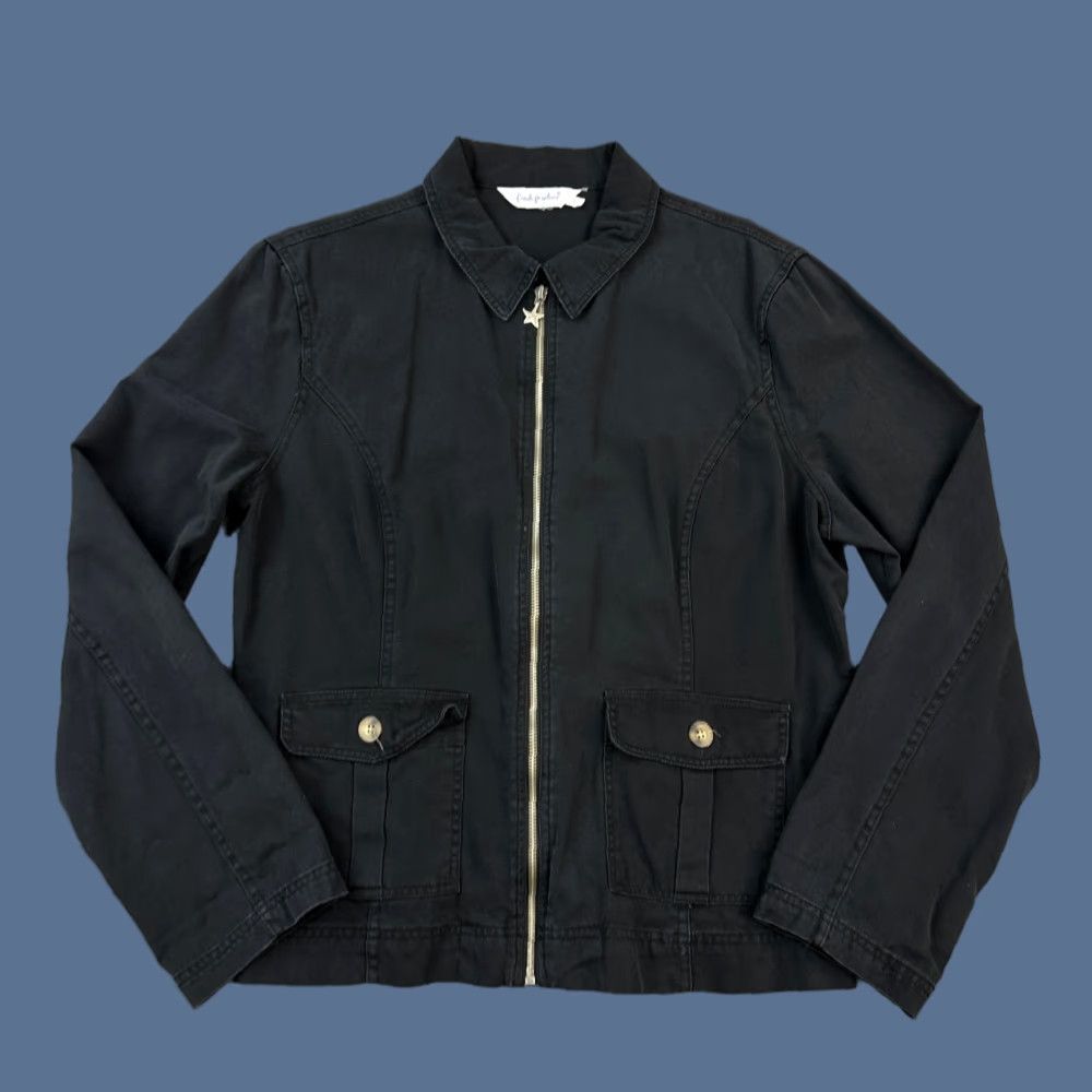 Vintage Fresh Produce Jacket Women's Large Black Full Zip Utility Outdoor Casual Jacket Size L / US 10 / IT 46 - 1 Thumbnail