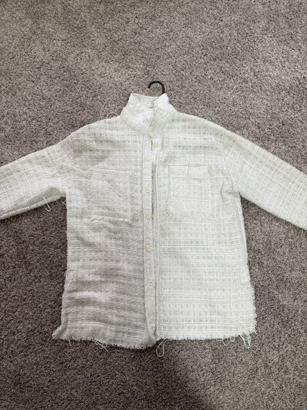 MNML MNML Men's White and Cream Flannel Size US L / EU 52-54 / 3 - 2 Thumbnail