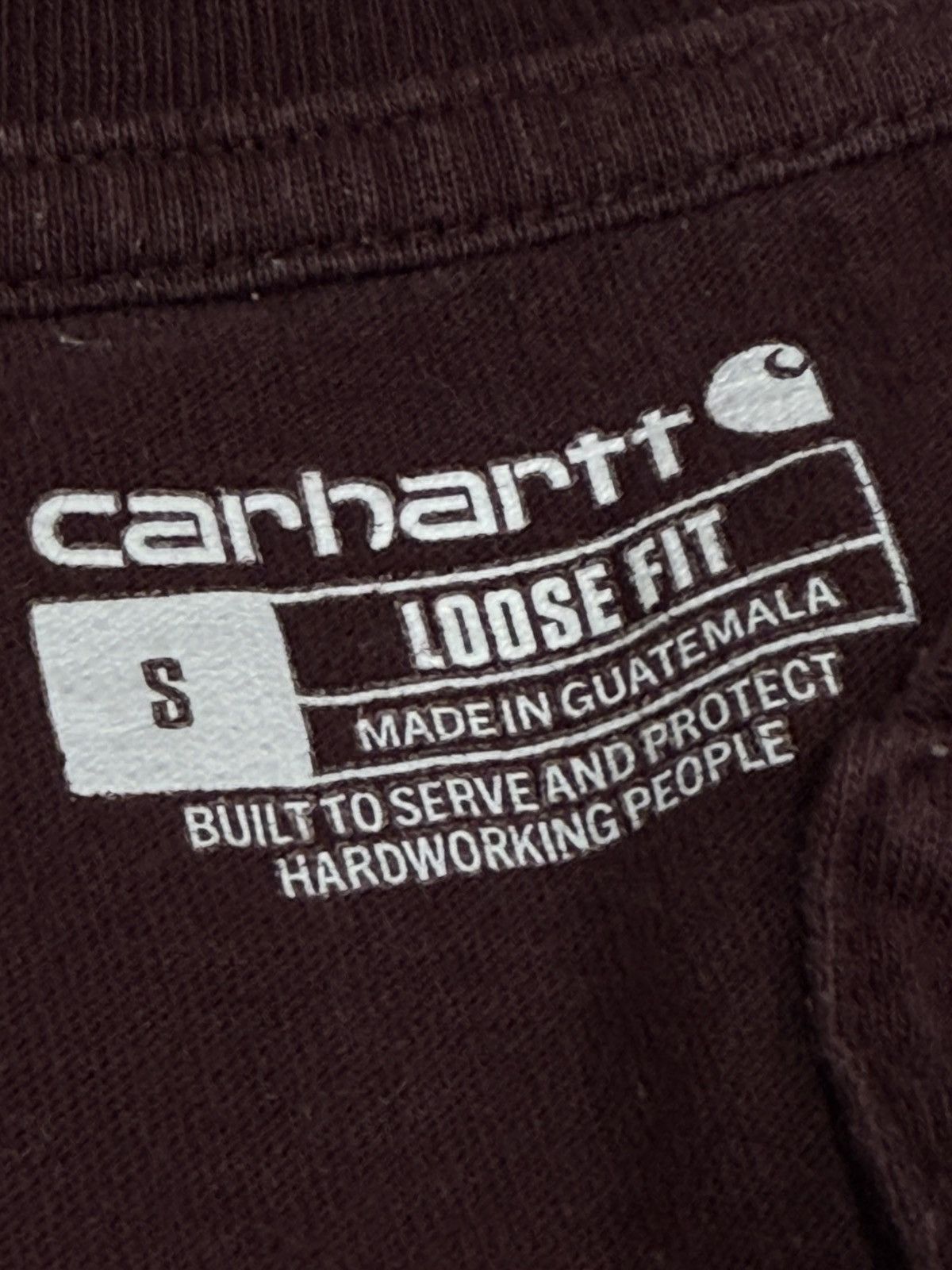 Carhartt Vintage Carhartt Maroon Burgundy Red Pocket Logo Tee Size US S / EU 44-46 / 1 - 5 Thumbnail