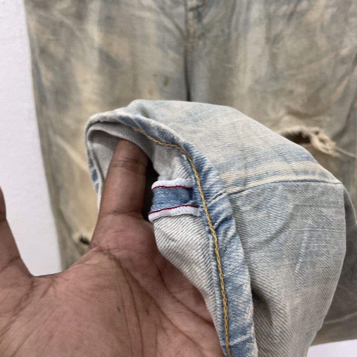 Japanese Brand REDLINE‼️Vintage Silver Flag co Distressed Denim Size US 29 - 5 Thumbnail
