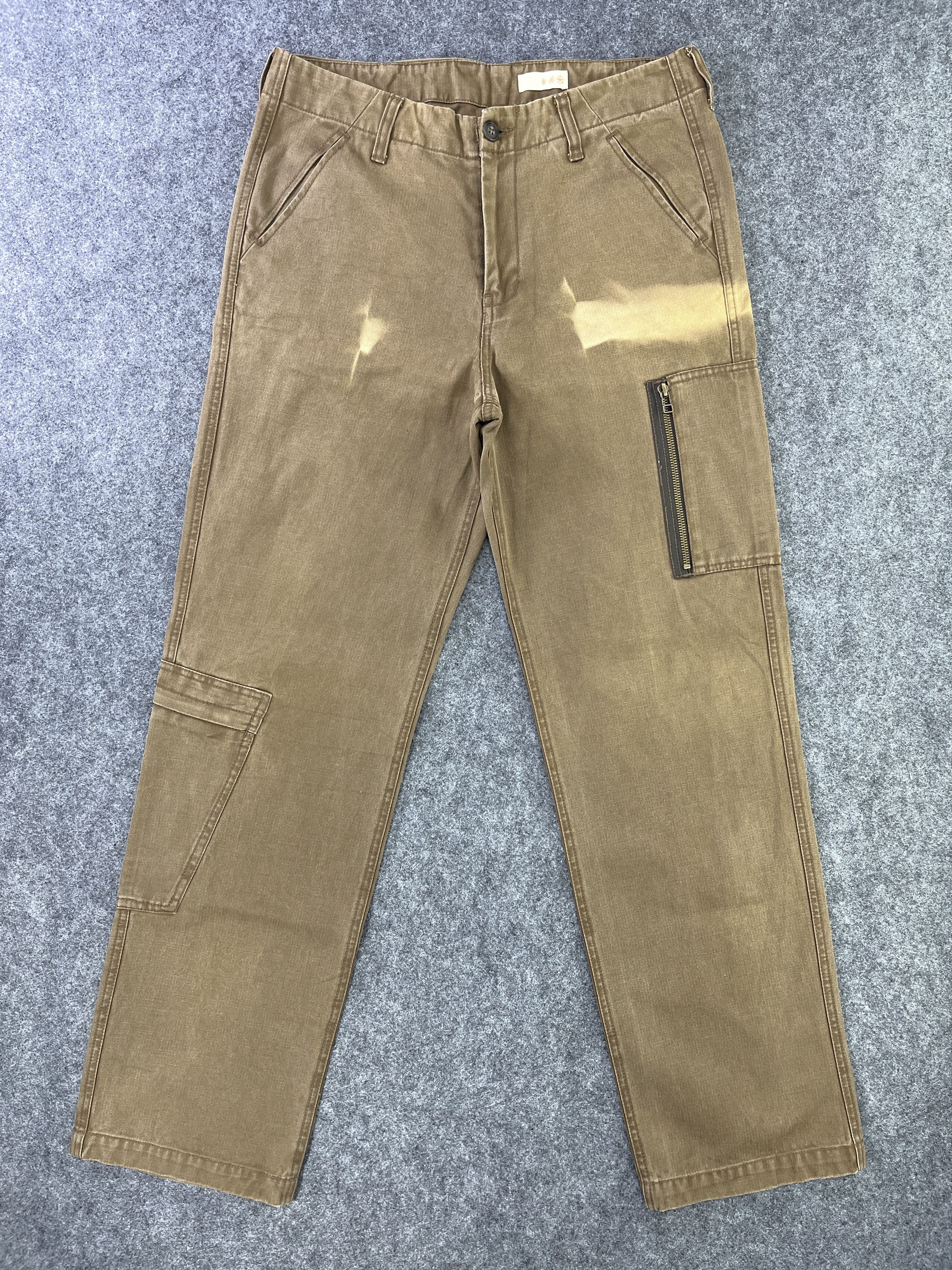 Faded Brown Cargo Pants Multipocket - J950