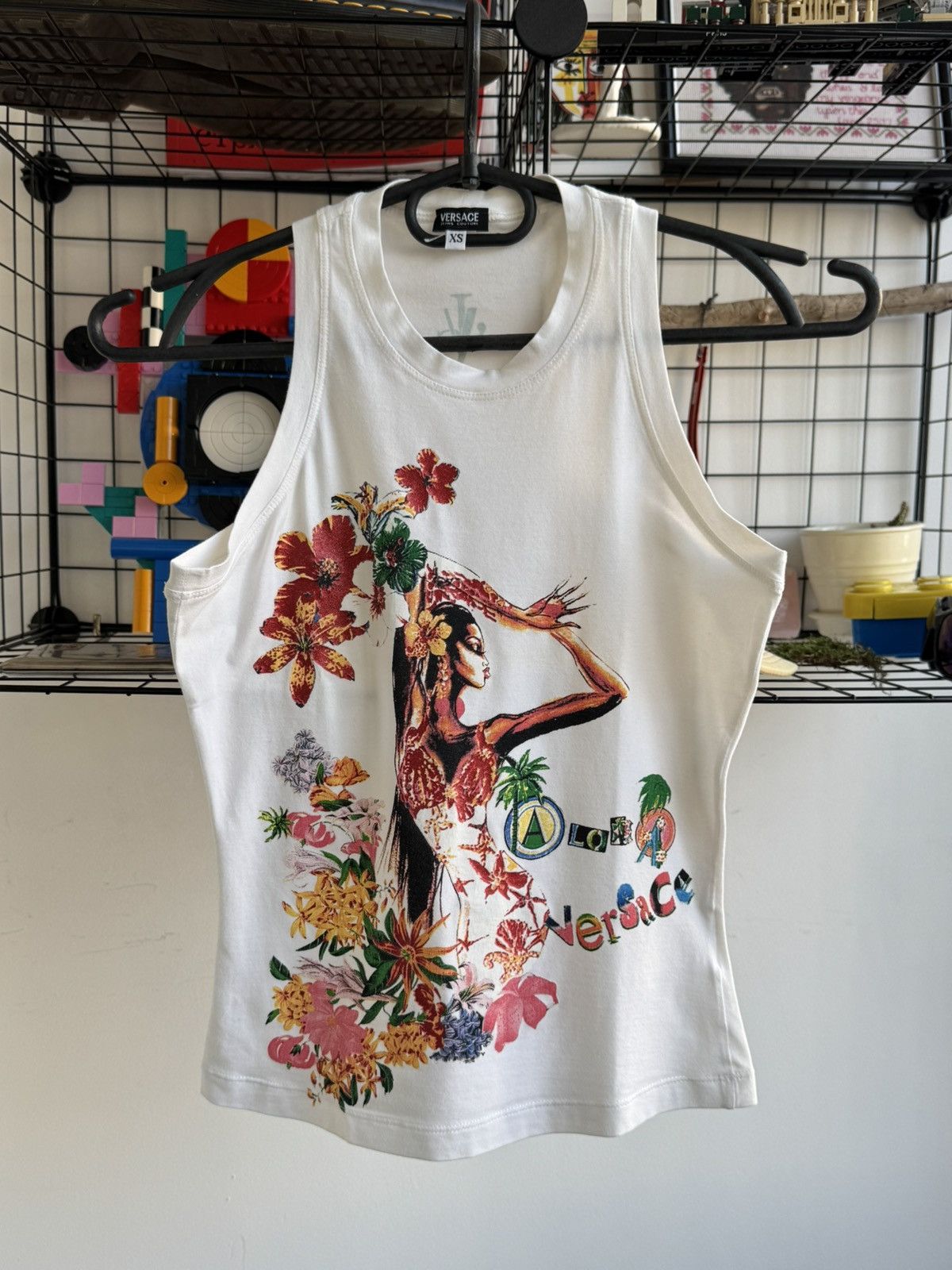 Versace Versace Aloha Hawaii Style Tank Top Size XS / US 0-2 / IT 36-38 - 1 Thumbnail