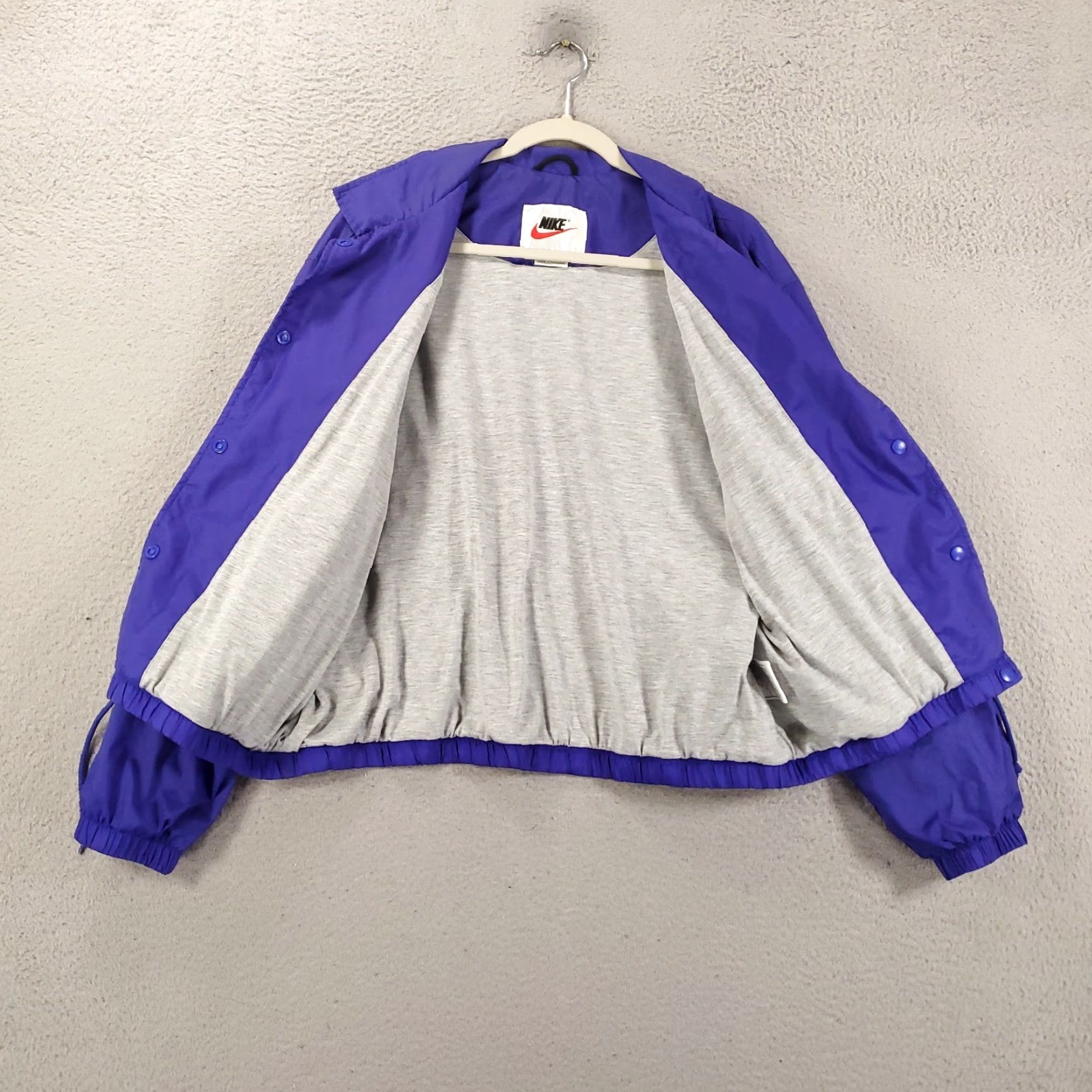 Nike Vintage Nike Jacket Womens Large 12 14 Blue Windbreaker Retro Snap Up Spellout Size L / US 10 / IT 46 - 2 Thumbnail